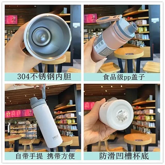 Stainless Steel Vacuum Insulated Water Bottle - Hot & Cold Thermo Flask for Travel, Office, School