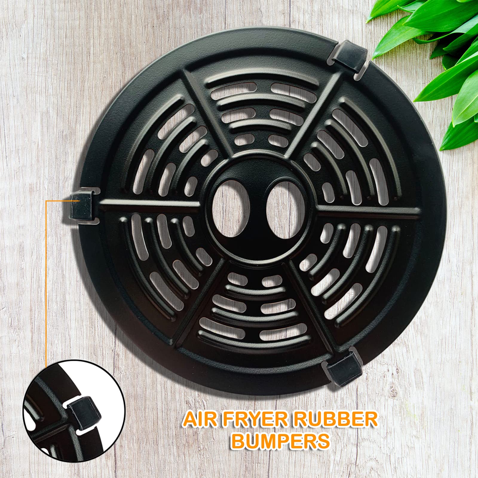 Upgraded Nonstick Air Fryer Grill Crisper Plate Tray Rack for 2QT Chefman, Gowise, Dash & Small Ultra Turbofry Air Fryers – Dishwasher Safe with Rubber Bumpers | Perfect for Grilling Chicken, Vegetables & Crispy Snacks
