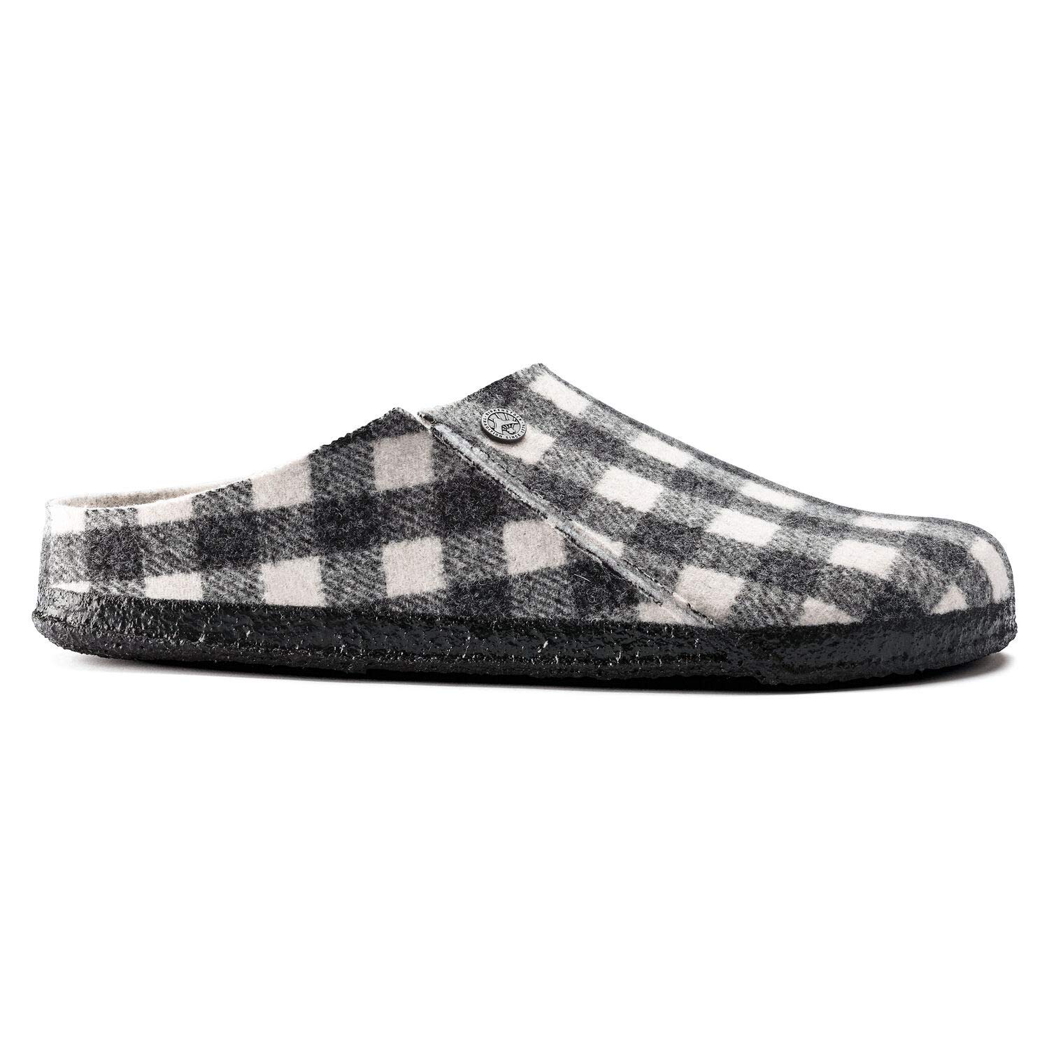 Birkenstock Men's Zermatt Shearling Slippers - Plaid White/Natural - Size 13 Medium US - Cozy Indoor/Outdoor House Shoes for Winter Comfort & Relaxation