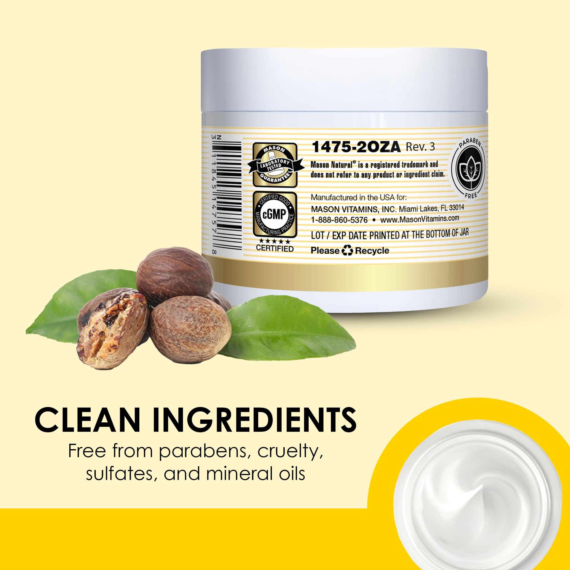 MASON NATURAL Premium Collagen Anti-Aging Face & Body Cream - Deep Hydration & Firming Moisturizer with Pear Scent, Paraben-Free, 2oz (3-Pack) - Perfect for Daily Skincare Routine & Nighttime Rejuvenation