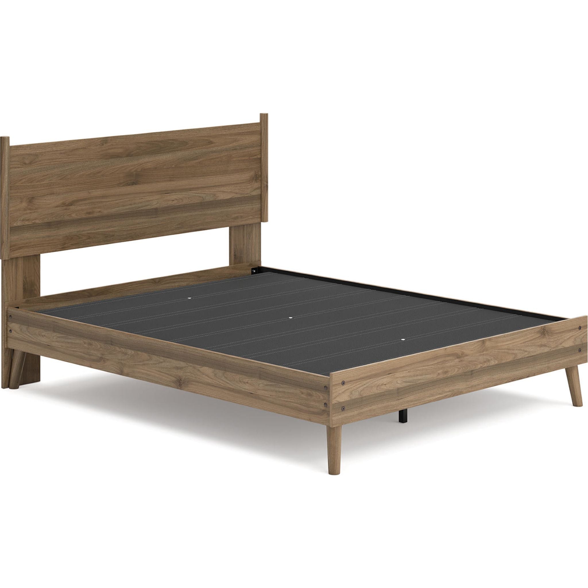 Aprilyn Queen Panel Bed - Modern Upholstered Platform Bed Frame with Wooden Headboard for Bedroom - Perfect for Master Bedroom, Guest Room & Apartment