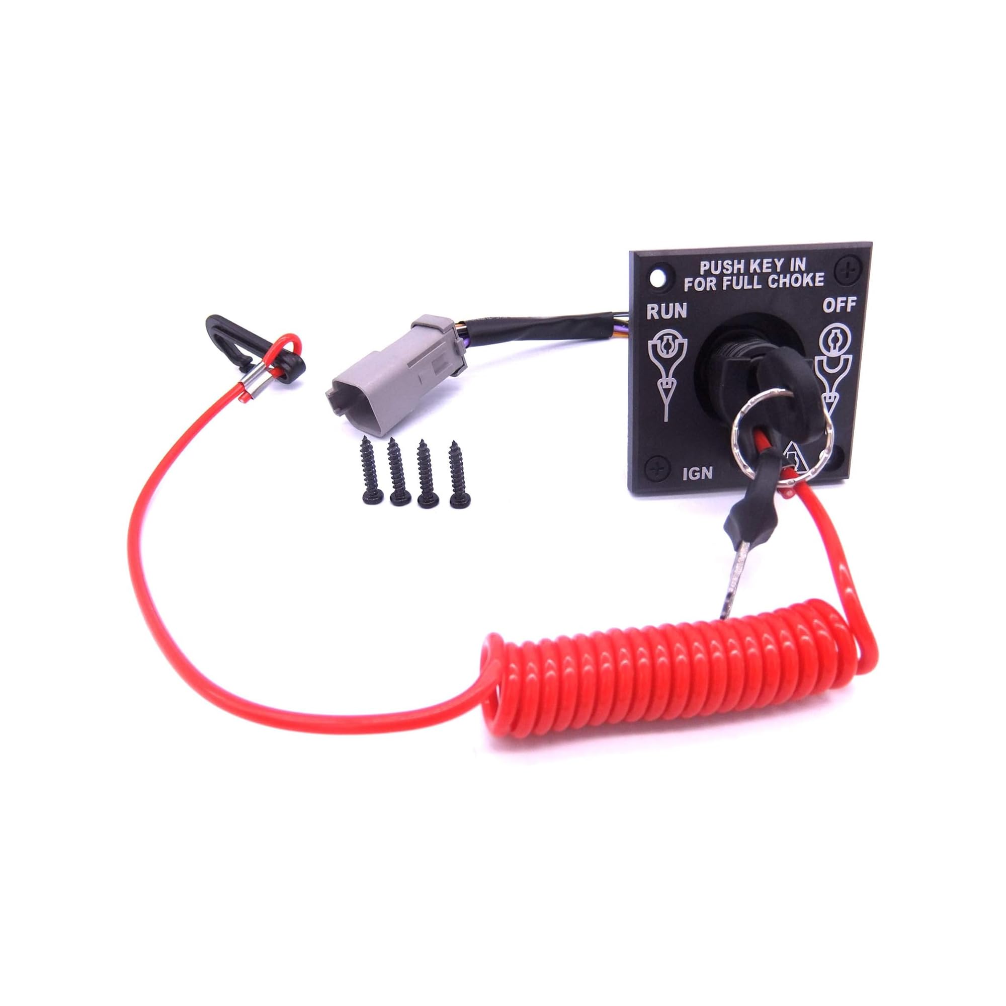 BRP Johnson/Evinrude Single Engine Key Switch Kit 0176408 - Replacement Ignition Switch for Outboard Motors - Perfect for Marine Boating & Fishing Adventures