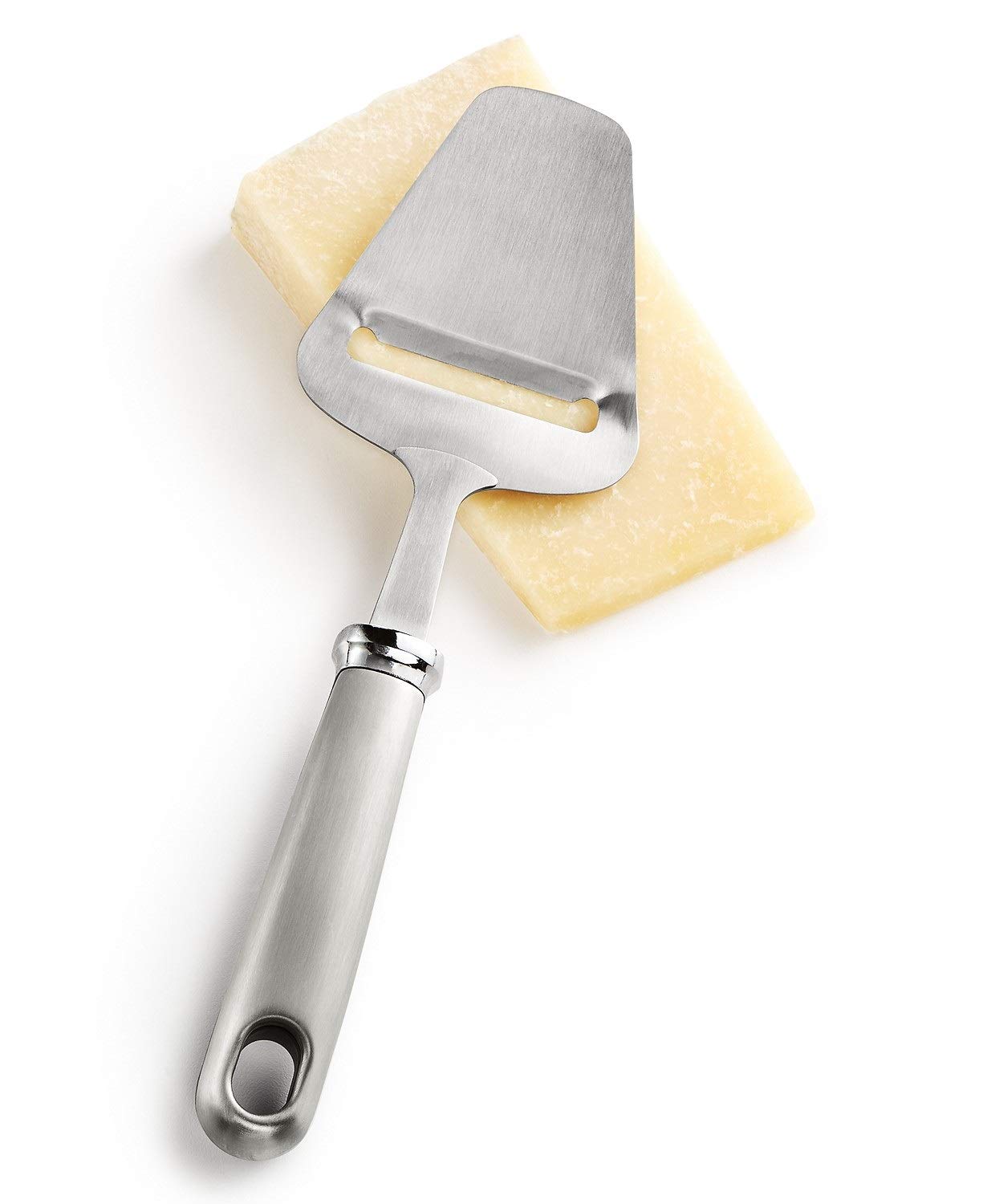 Martha Stewart Stainless Steel Cheese Plane with Wooden Handle - Perfect for Slicing Hard Cheeses, Charcuterie Boards & Entertaining