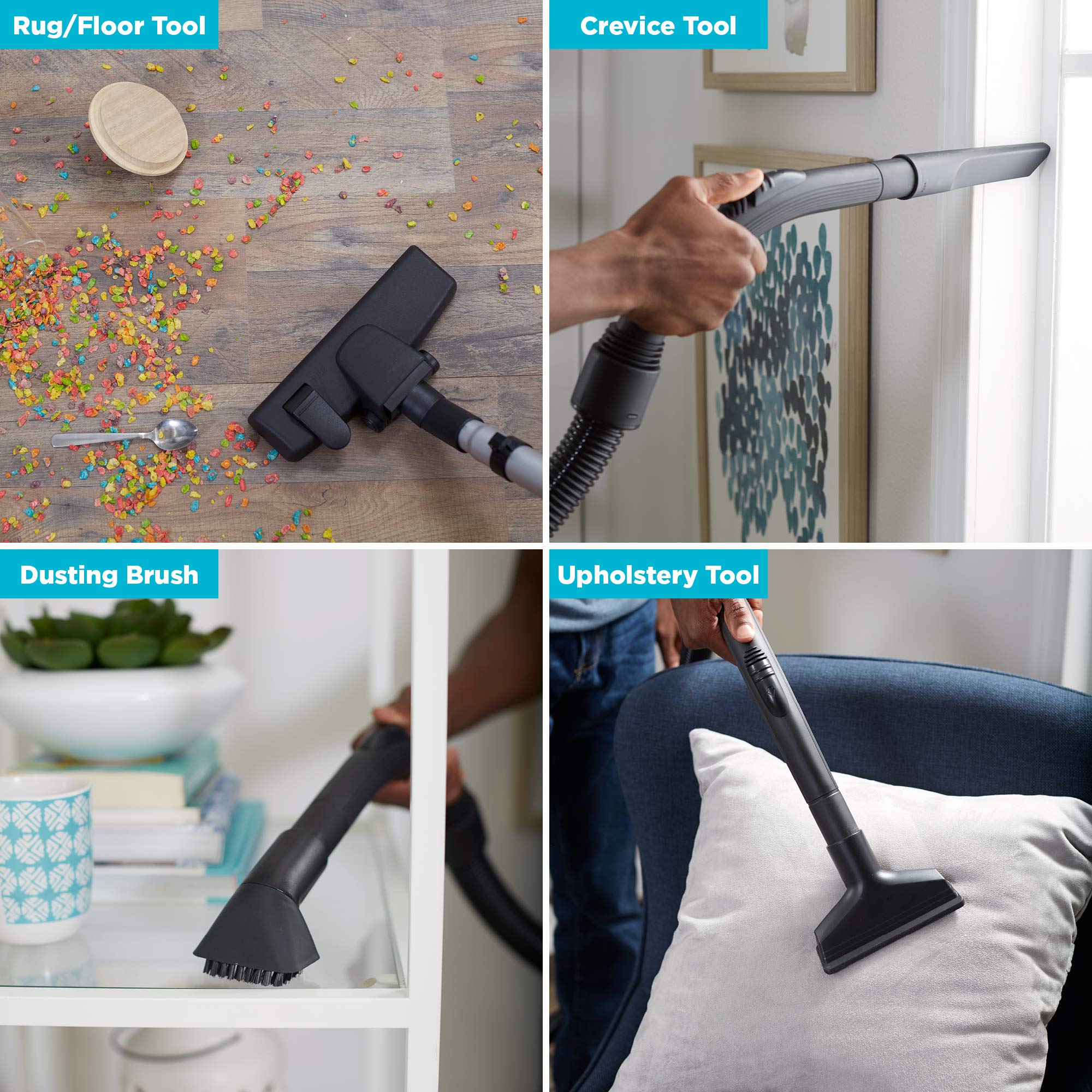 Simplicity Jill Compact Canister Vacuum Cleaner for Hardwood Floors & Rugs - HEPA Filtration, Bagged System - Perfect for Pet Hair, Dust & Allergen Removal in Homes & Apartments