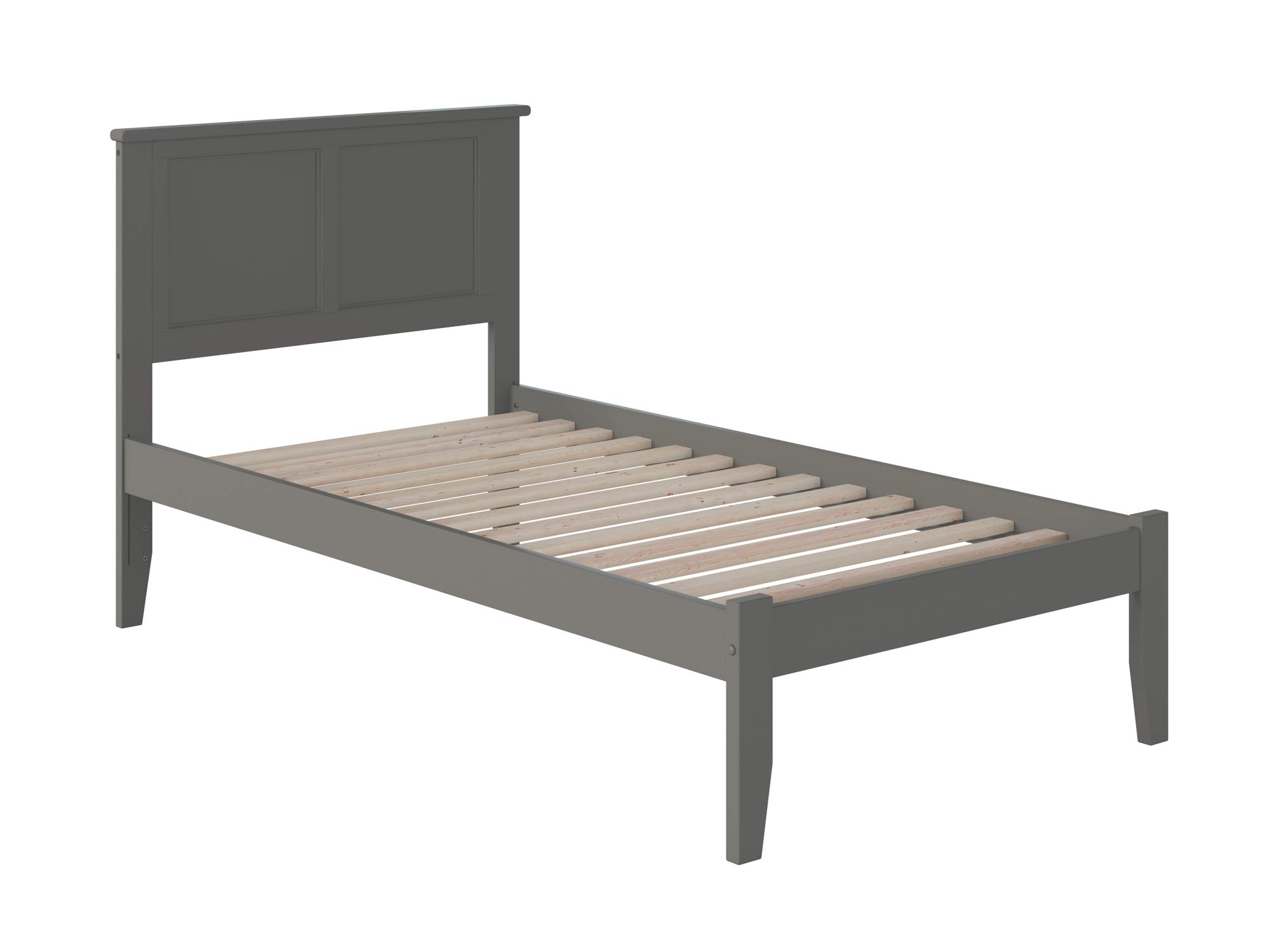 AFI Madison Twin XL Platform Bed Frame with USB Charging Ports - Modern Grey Wooden Bed for Small Spaces, Dorm Rooms & Guest Bedrooms