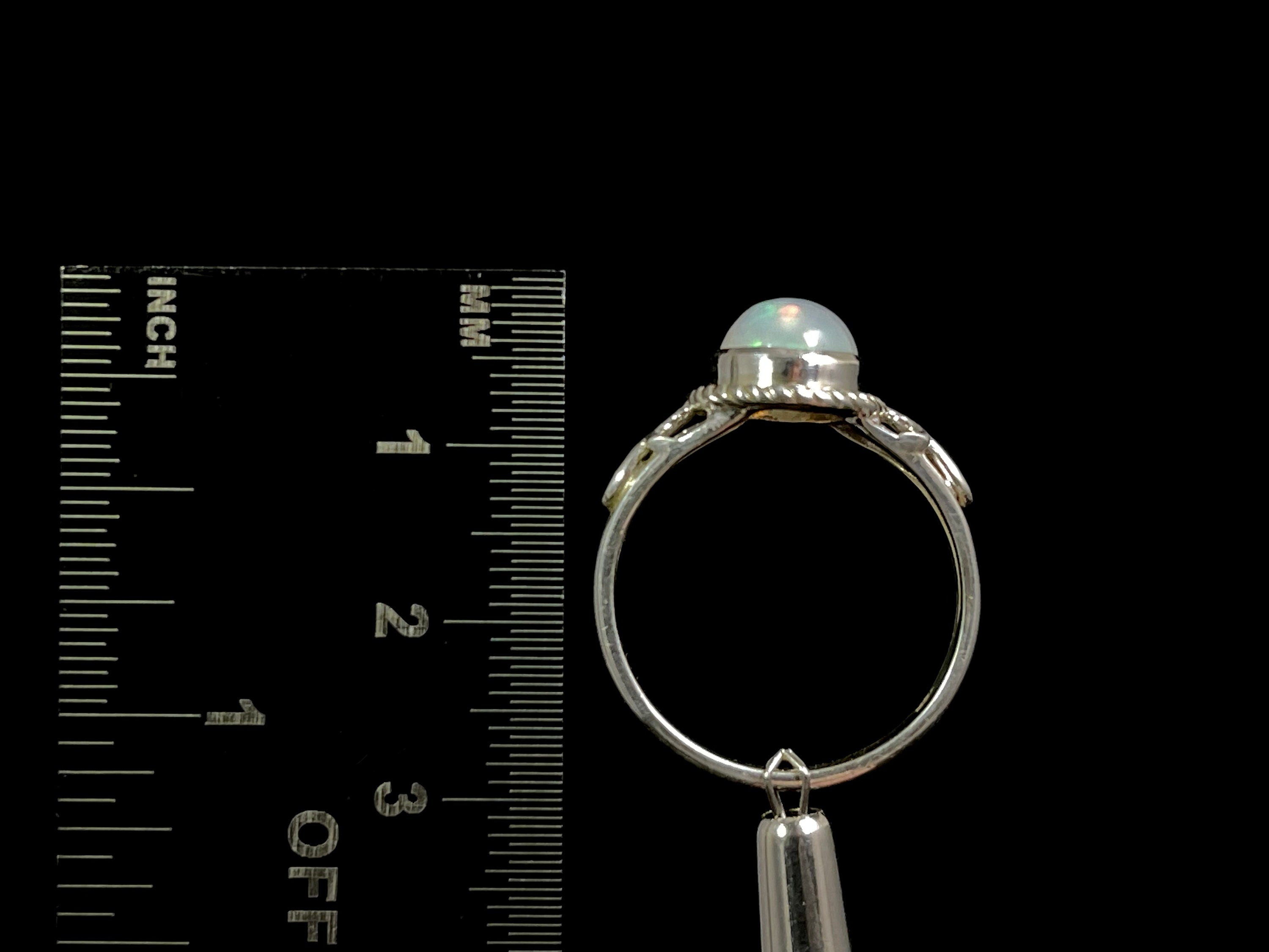 Ethiopian Opal Ring for Women - Sterling Silver Size 9.5, Welo Opal Bridal Jewelry - Perfect for Weddings, Anniversaries & Special Occasions