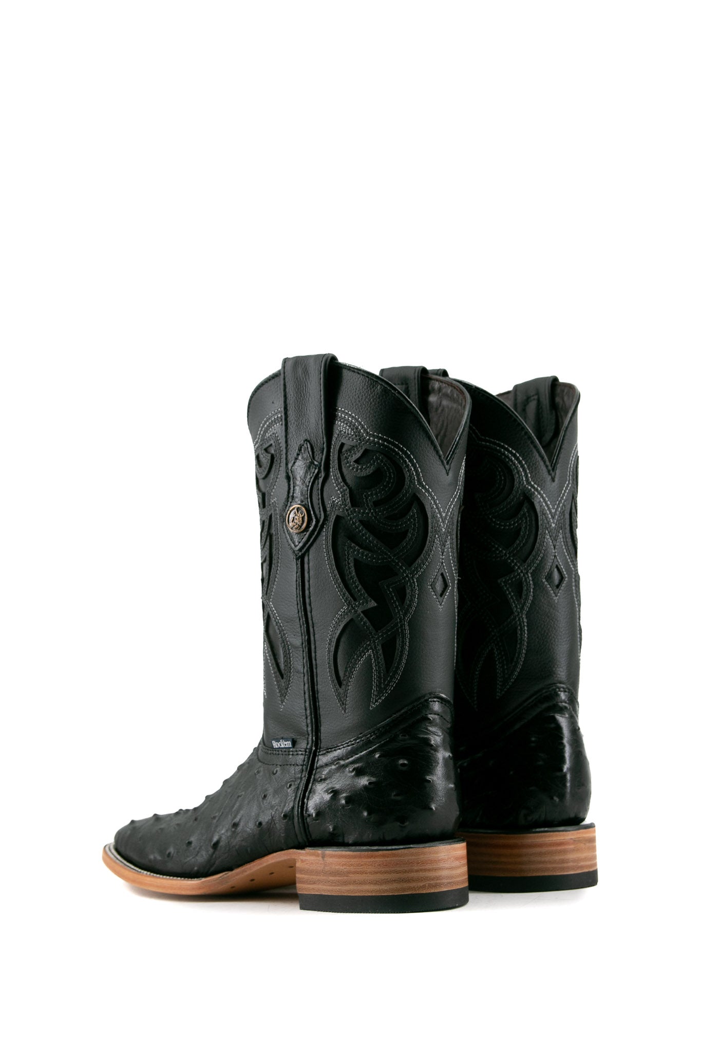 Premium Ostrich Leather Square Toe Cowboy Boots for Men - Western Style Rodeo & Ranch Work Boots - Perfect for Country Dancing, Horseback Riding & Outdoor Adventures