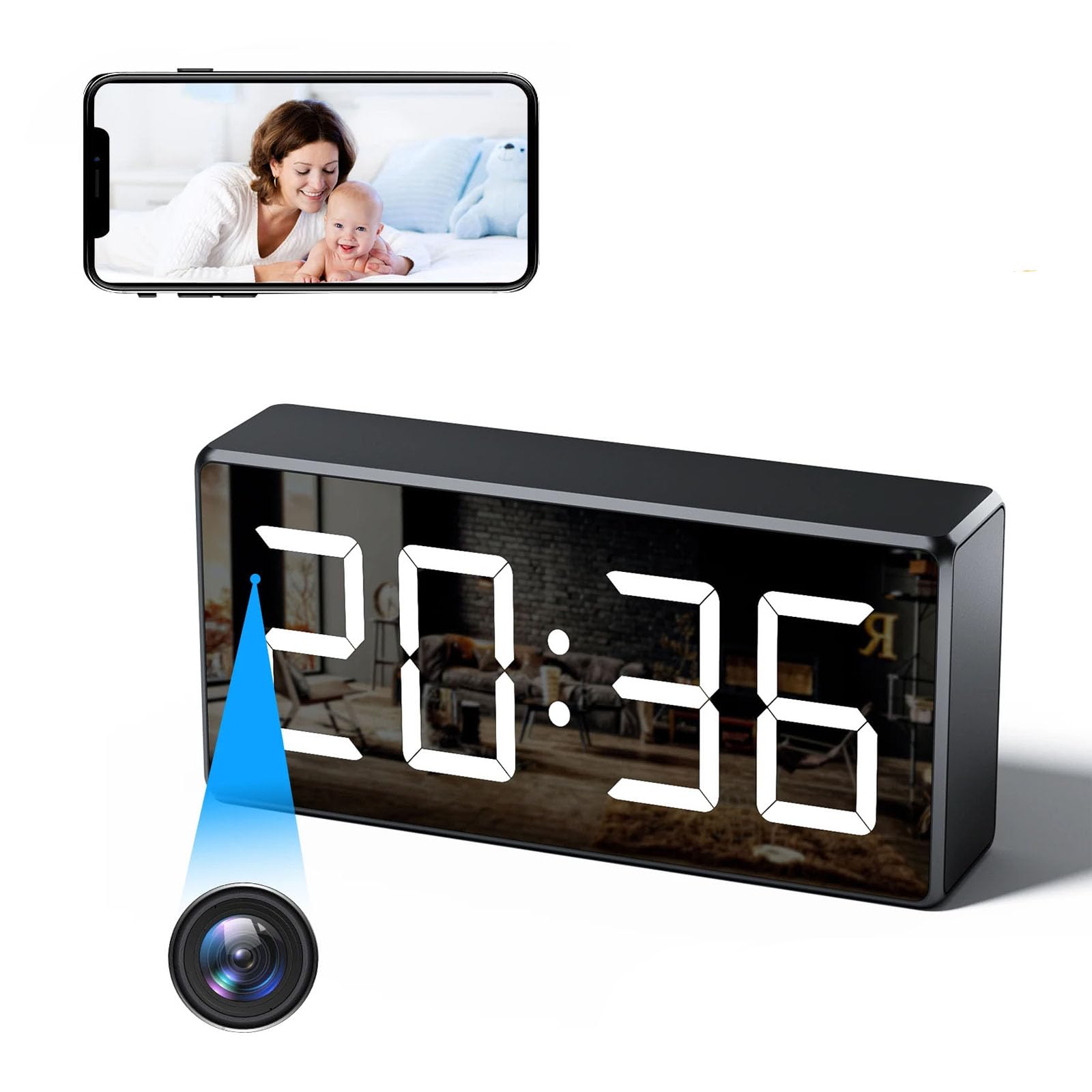 FKINGLRK 4K HD WiFi Security Camera - 166° Wide Angle Mini Spy Cam with Night Vision & Motion Detection | Perfect for Home Surveillance, Baby Monitoring & Office Security