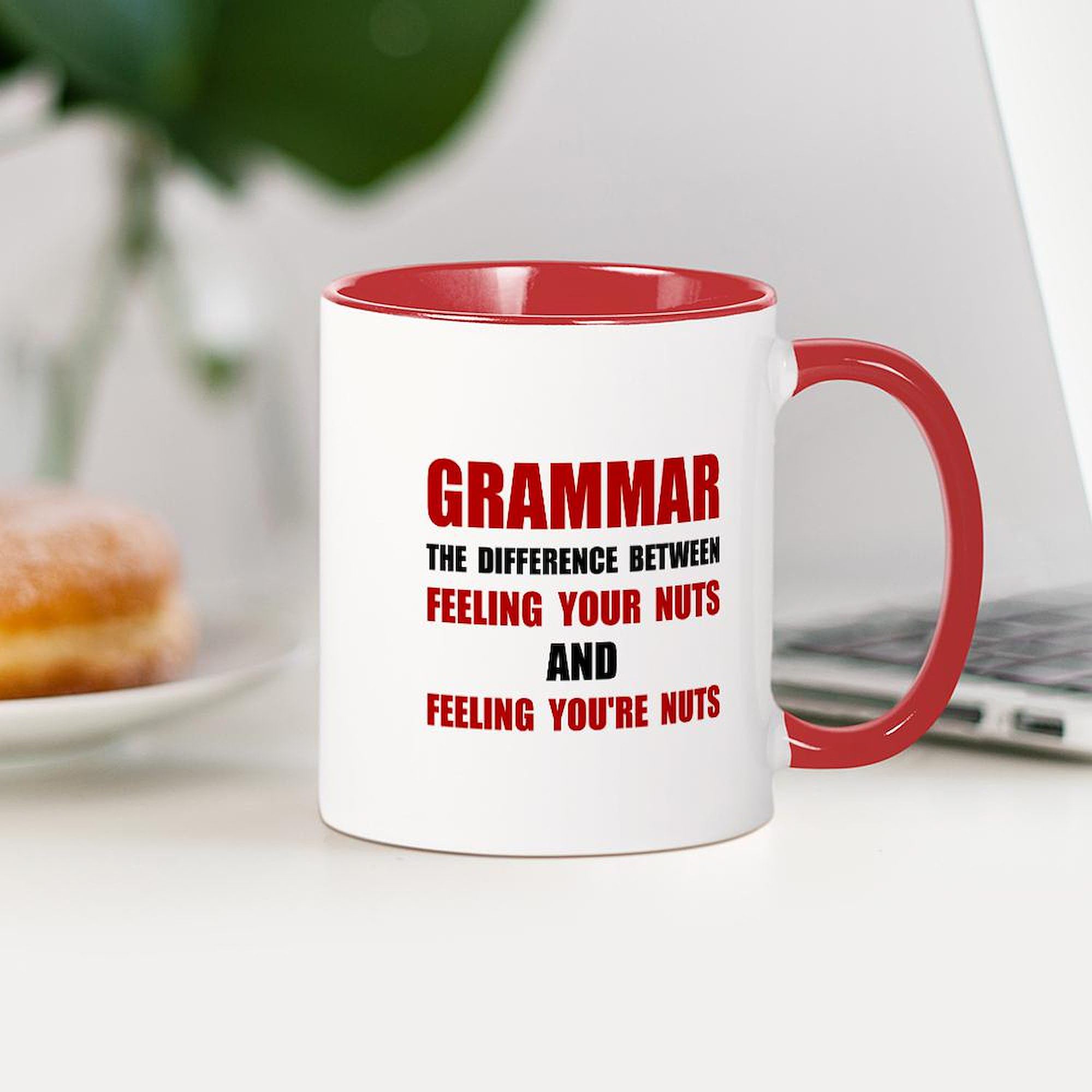 Grammar Nuts 11 oz Ceramic Coffee Mug (325ml) - Funny English Teacher Gift for Classroom, Office & Home Use - Perfect for Tea, Hot Chocolate & Morning Coffee
