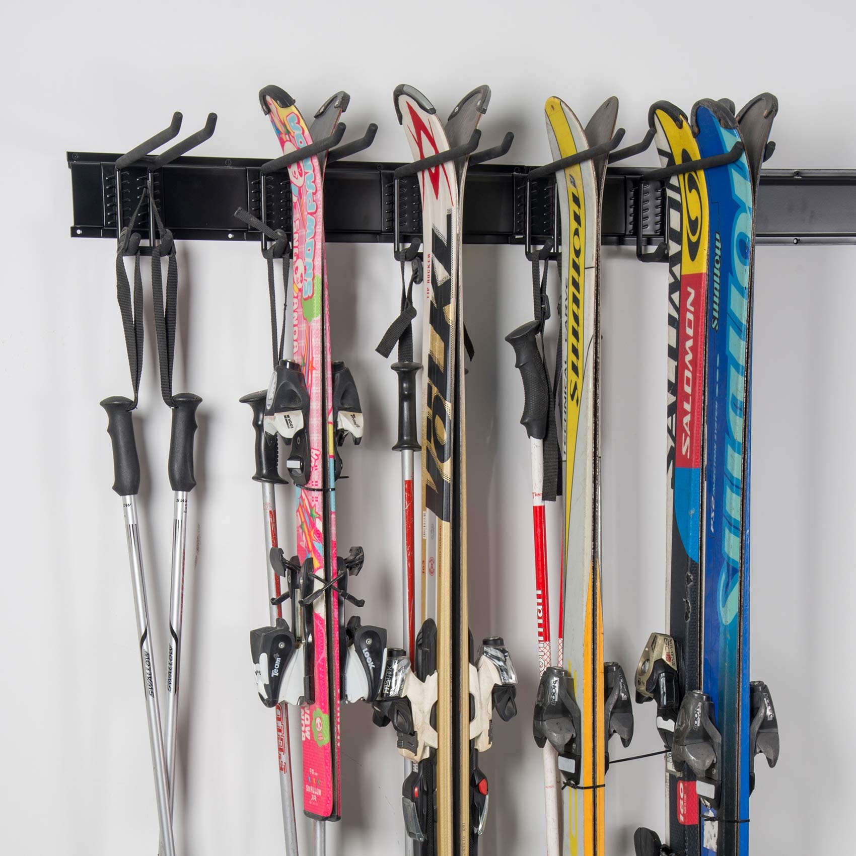 Heavy Duty Ski Wall Rack - 10 Pair Ski Storage System for Garage & Home Organization - 300lb Capacity Snowboard Mount Hanger - Perfect for Shed, Basement & Winter Sports Gear Storage