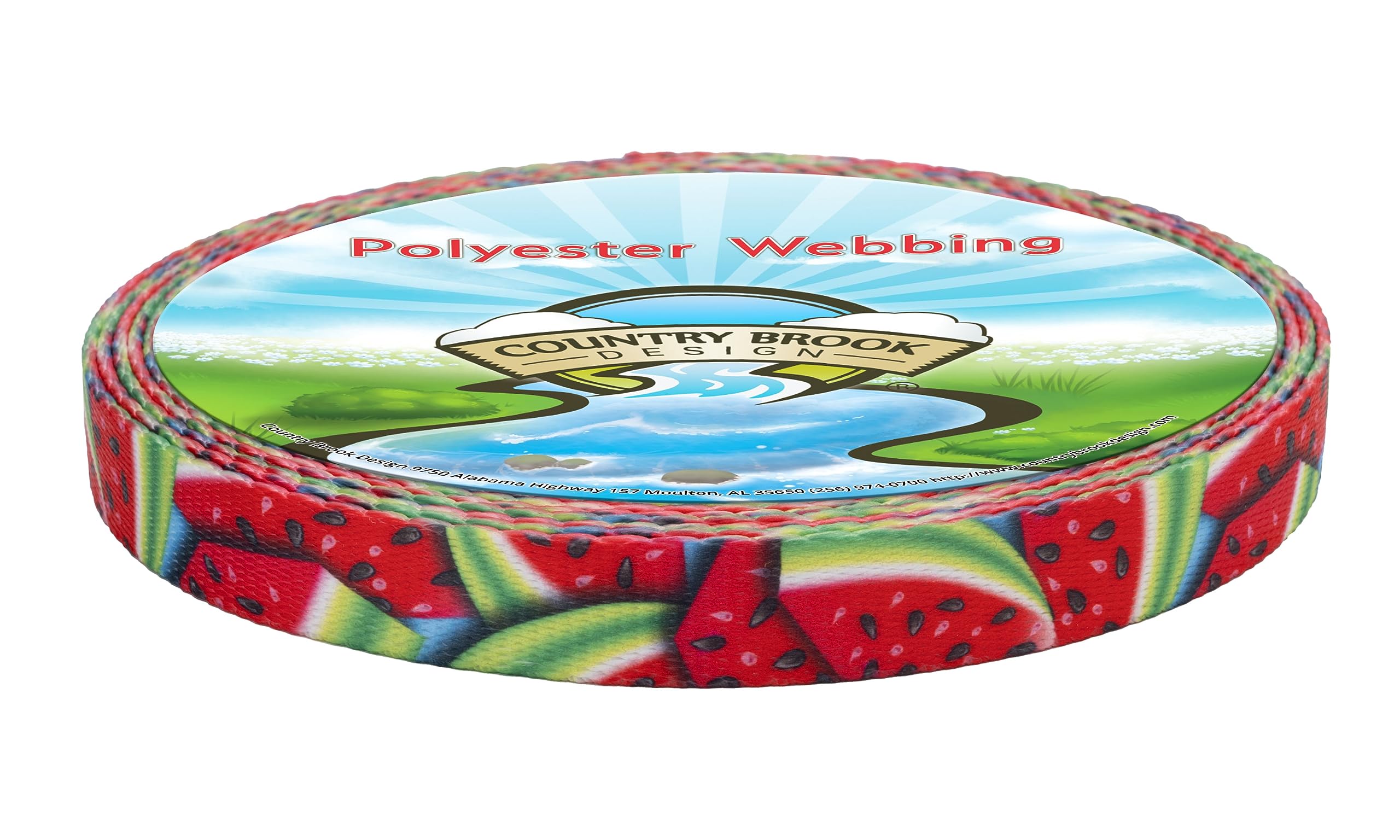 Country Brook Design - Summer Melon Polyester Webbing Belt for Women & Men | Adjustable Waist Strap | Lightweight & Durable | Perfect for Hiking, Travel & Outdoor Activities