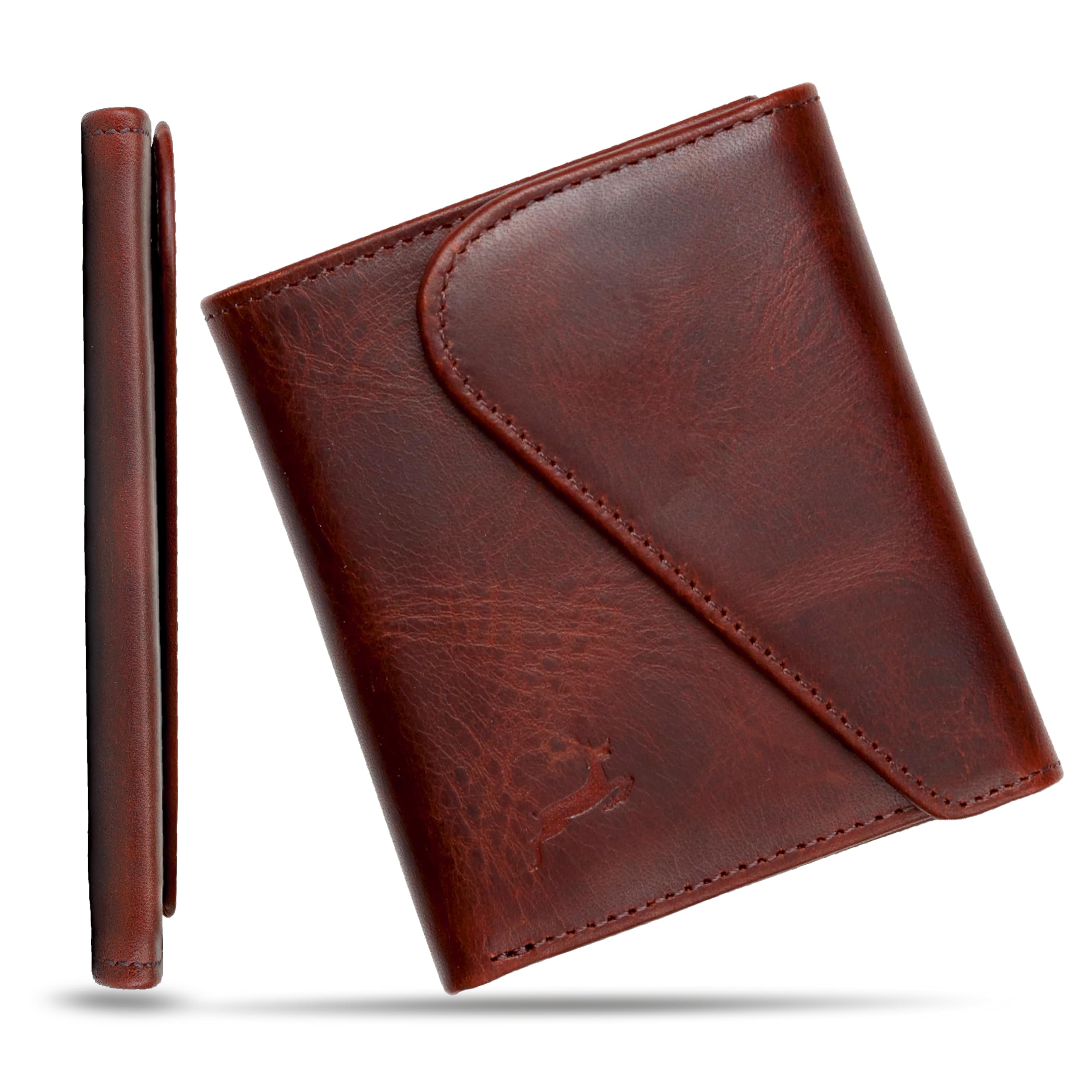 Premium RFID Blocking Leather Wallet for Men - Slim Handcrafted Bifold with Magnetic Closure, 12 Card Slots & Gift Box - Ideal for Travel, Business & Everyday Use