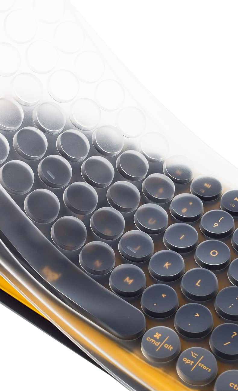 Logitech POP Keys Mechanical Wireless Keyboard Silicone Cover Protector - Clear, Anti-Dust & Waterproof Skin for Typing Comfort | Perfect for Home, Office & Travel Use
