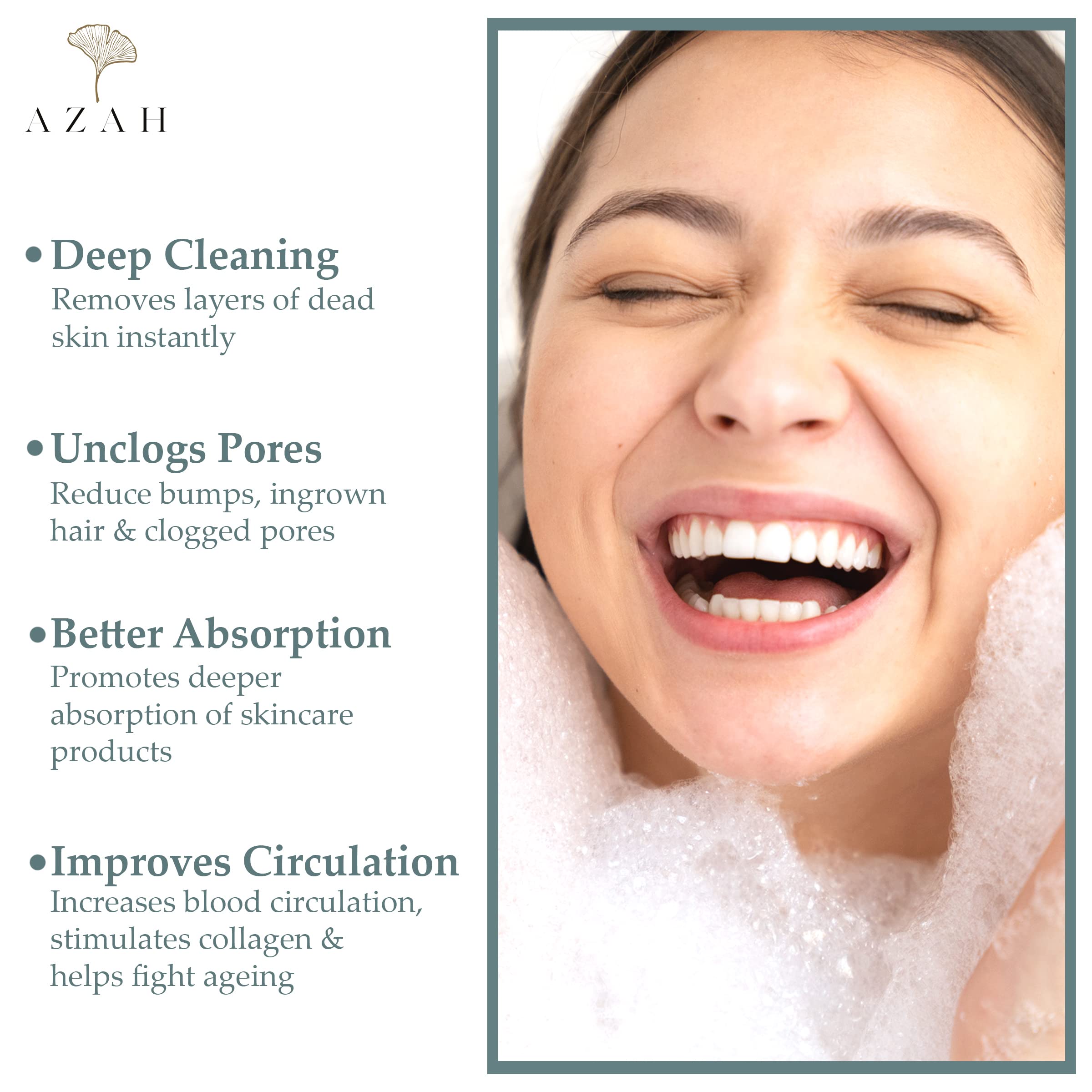 AZAH 2-in-1 Exfoliating Gloves for Dead Skin Removal & Tan Removal - Body Scrub Mittens for Smooth Clear Skin - Perfect for Spa, Shower & Pre-Self Tanning Routine
