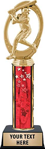 Custom Engraved Baseball Champion Trophy for Men - Red Stars Award - Perfect for Baseball Tournaments, MVP Awards & Sports Recognition Ceremonies