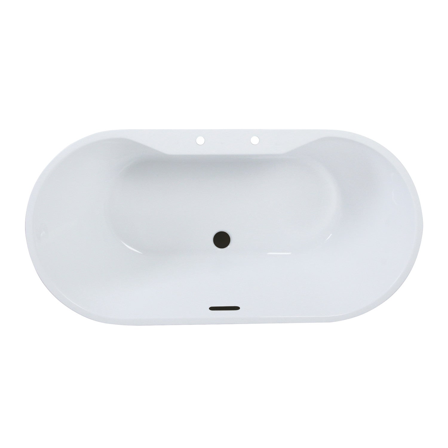 Aqua Eden 51 Inch Acrylic Oval Freestanding Bathtub - Glossy White/Matte Black Double-Ended Soaking Tub with Drain | Luxury Bathroom Upgrade for Spa-Like Relaxation
