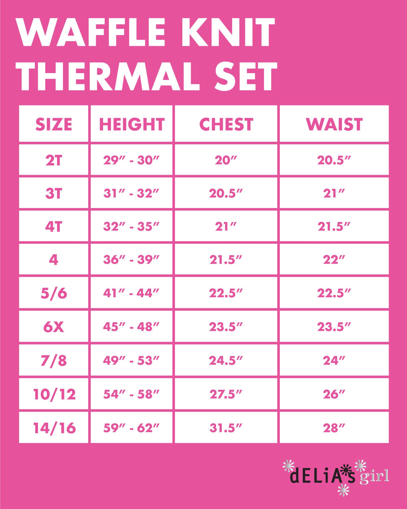 dELiAs Girls' Thermal Underwear Set - 6 Piece Waffle Knit Top & Long Johns Pajamas (2T-16) | Warm Winter Base Layer for Kids | Perfect for Cold Weather, Snow Days & Outdoor Activities
