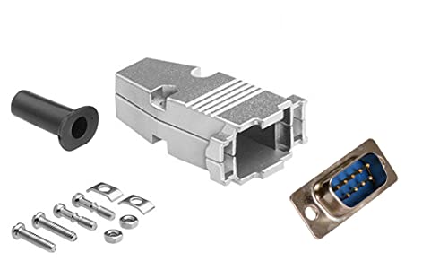 DB9 Male Solder Type Shielded Metal Hood Connector - High Quality Serial Port Adapter for Industrial Equipment, Computer Networking & Audio/Video Devices