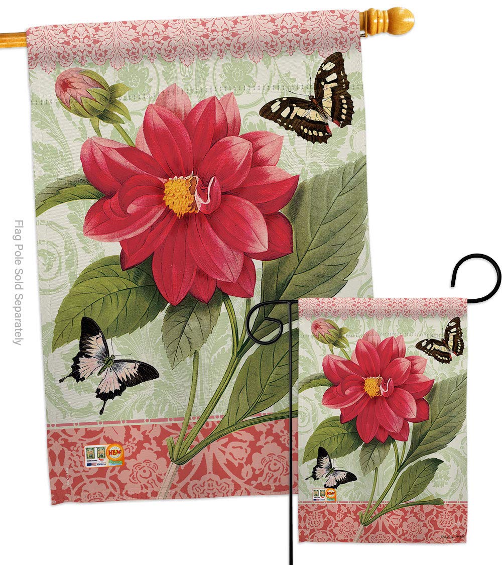Double Dahlia Spring Floral Flags Set - 28