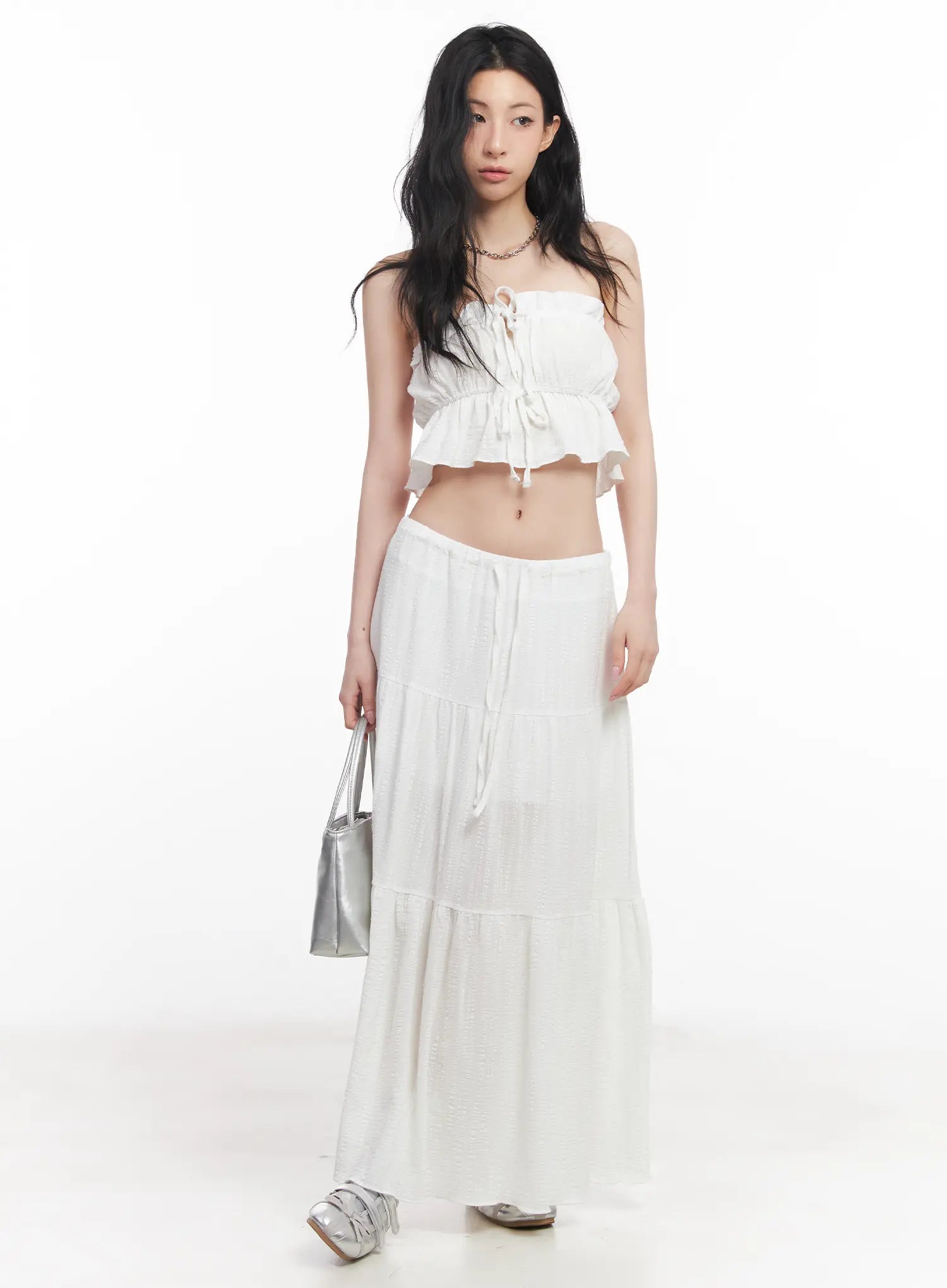 Stylish Cotton Tiered Maxi Skirt CU510 - Flowy Boho Summer Dress for Women - Perfect for Beach, Vacation & Casual Outings