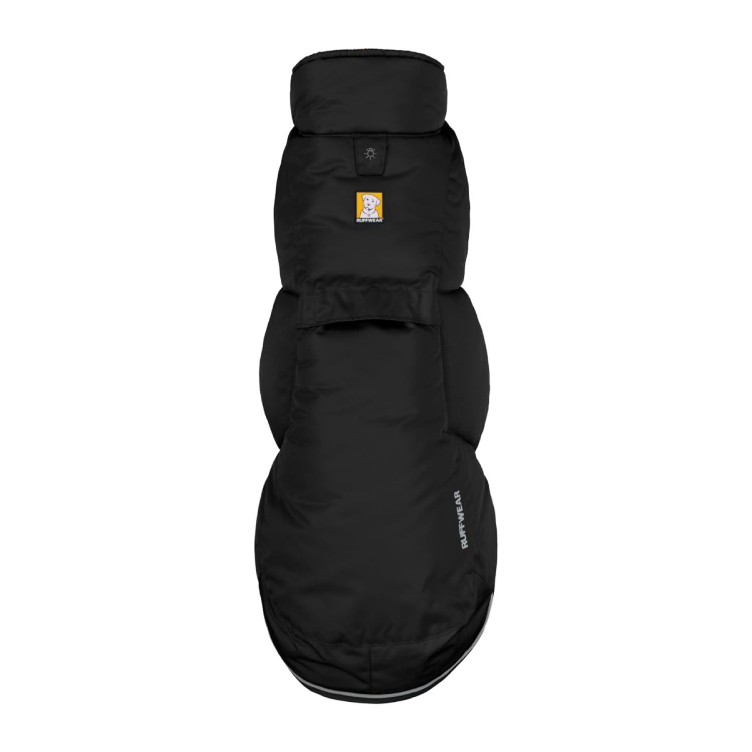 Ruffwear Quinzee Insulated Water-Resistant Dog Jacket with Stuff Sack - Obsidian Black, X-Small | Winter Coat for Small Dogs, Outdoor Adventures & Cold Weather Protection