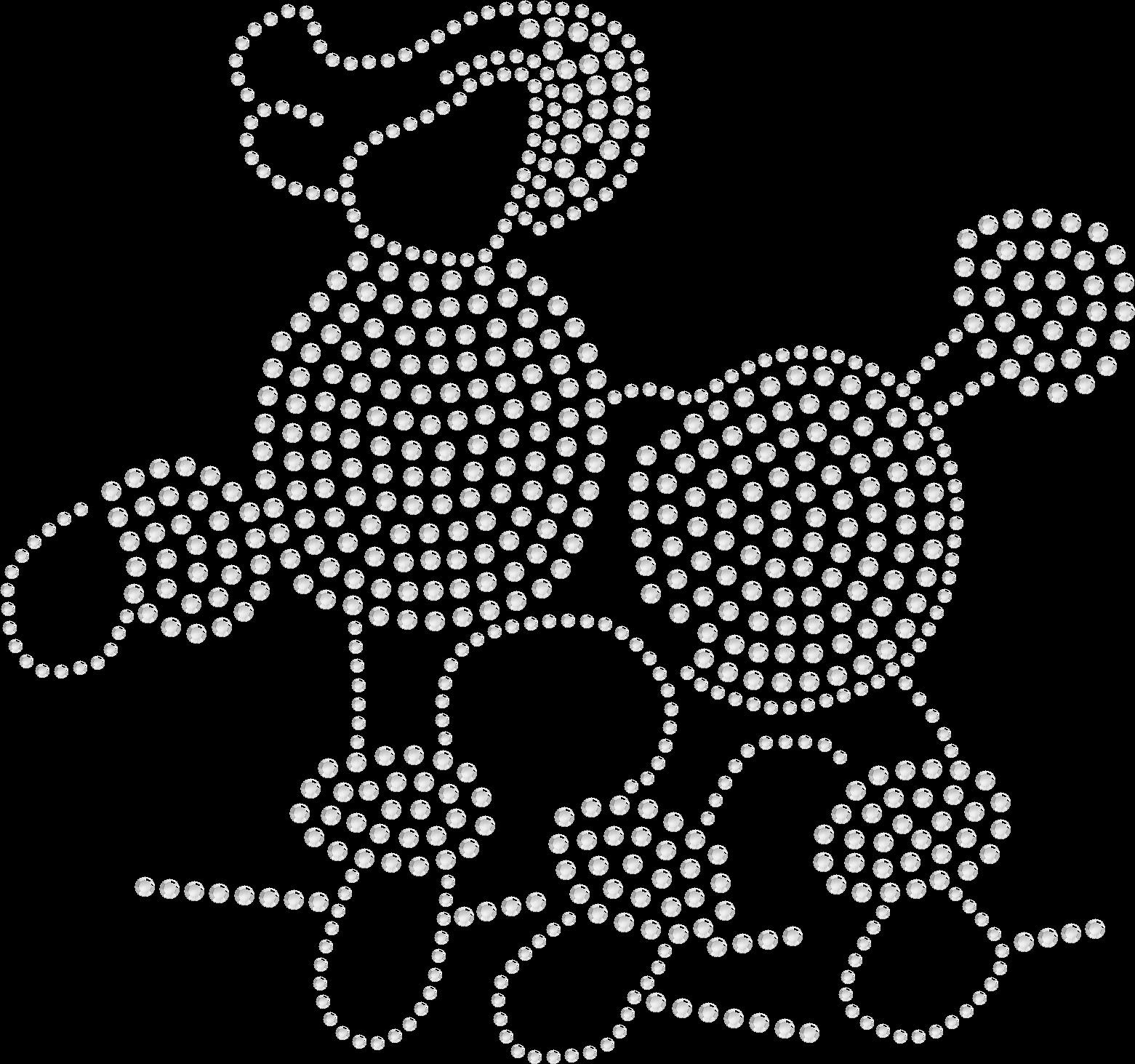 Sparkling Rhinestone Iron-On Transfer for DIY Poodle Dog Design - Silver Crystal Bling for T-Shirts, Bags & Fabric Crafts