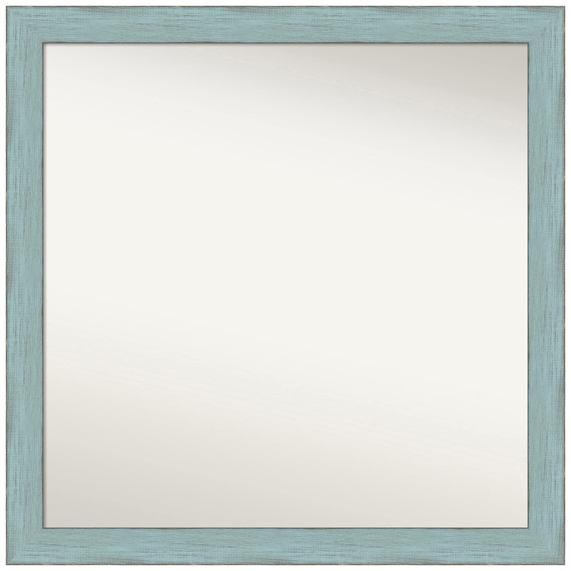 Amanti Art Custom Wall Mirror 22.25 x 22.25 Inches - Sky Blue Rustic Wood Frame - Non-Beveled Edge - Bathroom, Bedroom, Living Room Decor - Various Sizes Available