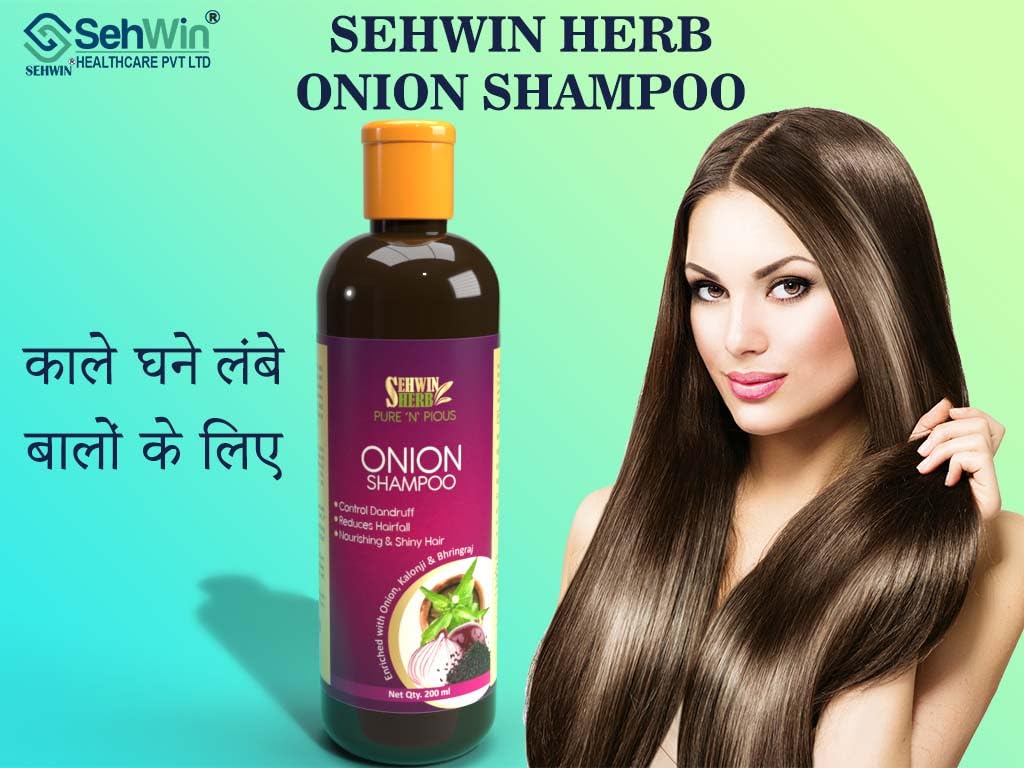 Sehwin Herbs Pure 'N' Pious Onion Shampoo for Hair Growth & Scalp Care - Sulfate Free, Natural Ingredients - Perfect for Thinning Hair & Dandruff Treatment at Home