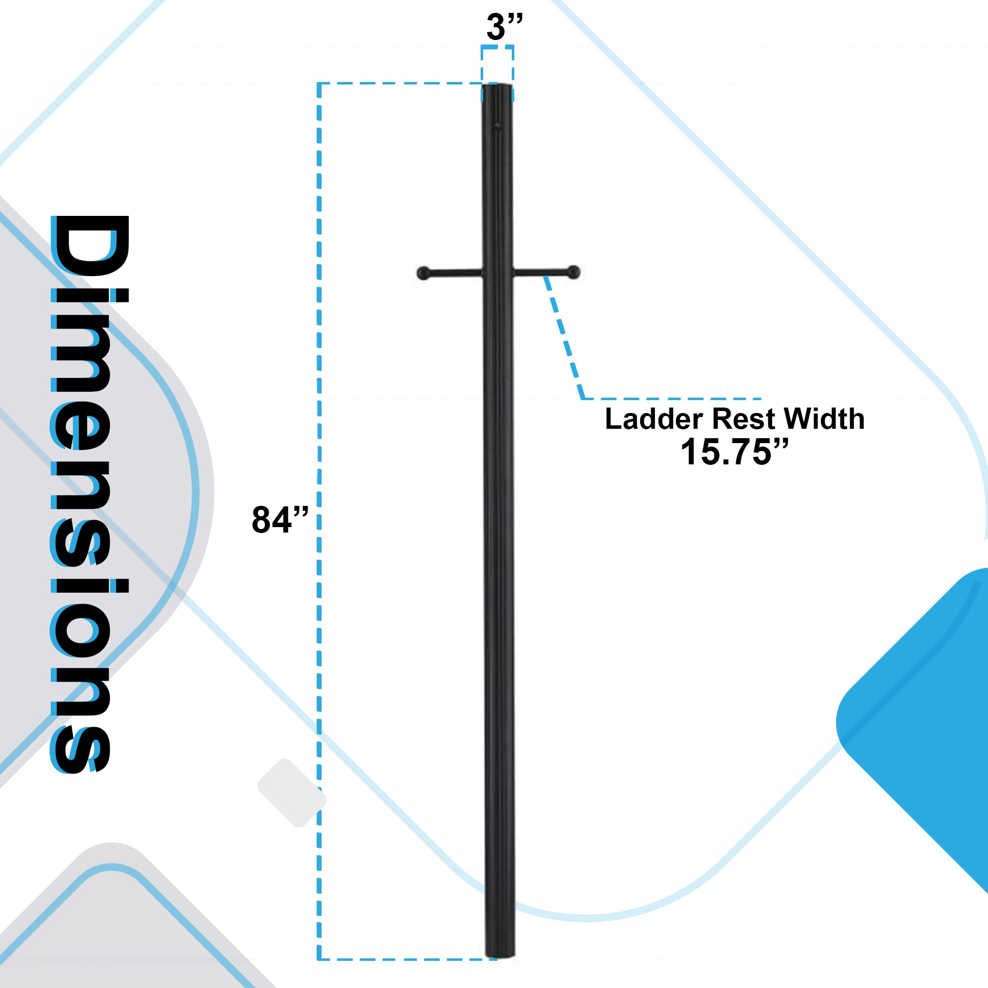 Ciata 84-Inch Black Aluminum Outdoor Lamp Post with Dusk to Dawn Sensor & Crossarm - Weatherproof Garden Lighting for Patio, Yard, and Driveway