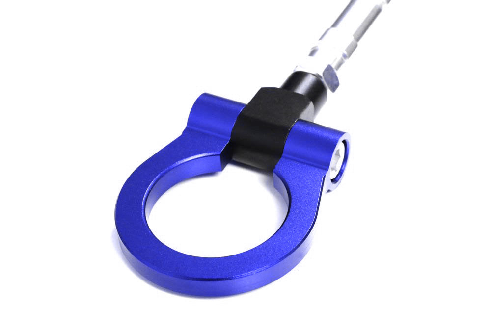Blue Track Racing Style Aluminum Tow Hook Ring for VW Golf GTI R32 Rabbit Jetta - Durable Car Accessory for Motorsport & Off-Road Use
