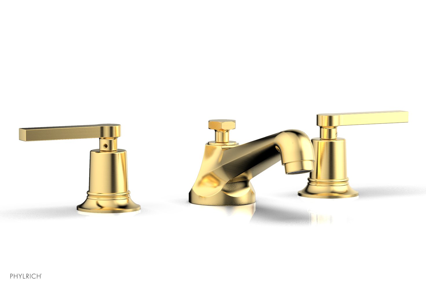 HEX MODERN Widespread Bathroom Faucet with Low Lever Handles 501 02 - Perfect for Contemporary Vanities and Powder Rooms