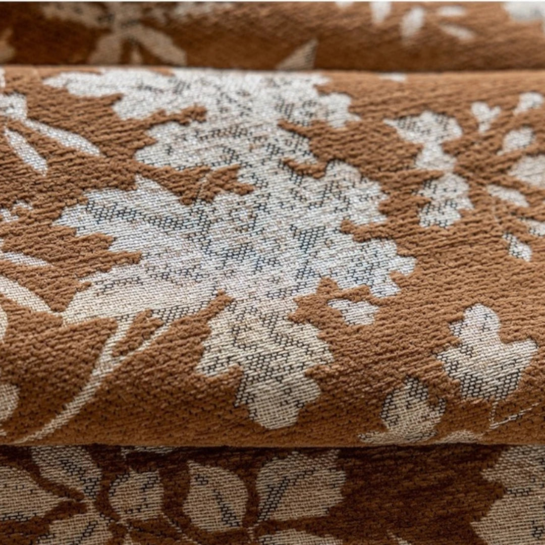 Helen Vintage French Jacquard Floral Blackout Curtains - Elegant Custom Window Treatments for Living Room & Bedroom
