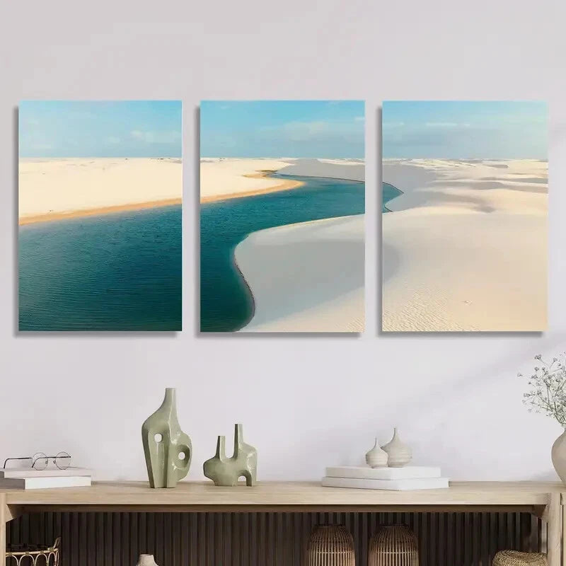3-Piece Brazil Atlantic Wall Art Set - Framed Canvas Prints 50x70cm - High Quality Australian Made Wall Decor - Perfect for Living Room, Bedroom & Office Decoration