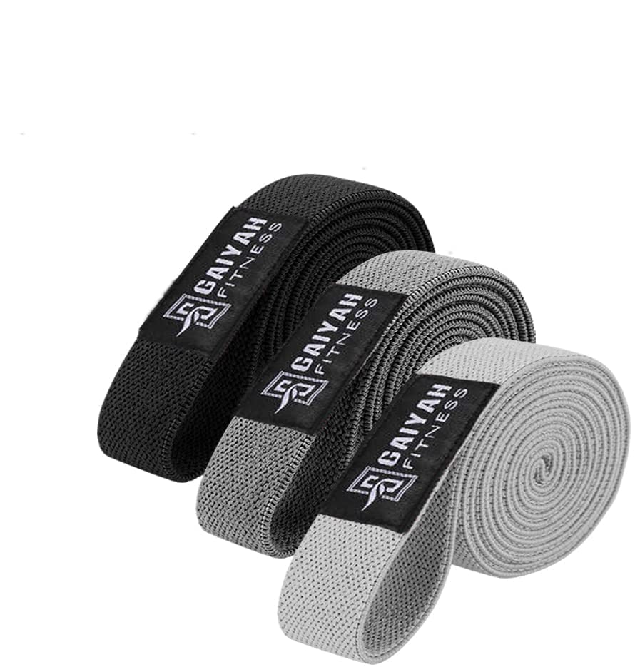 GAIYAH FITNESS Resistance Bands Set of 3 - Long Loop Exercise Bands for Full Body Workout, Strength Training, Yoga & Pull Up Assistance | Home Gym Equipment for Men & Women (Ideal for Weight Training, Physical Therapy & Mobility Exercises)