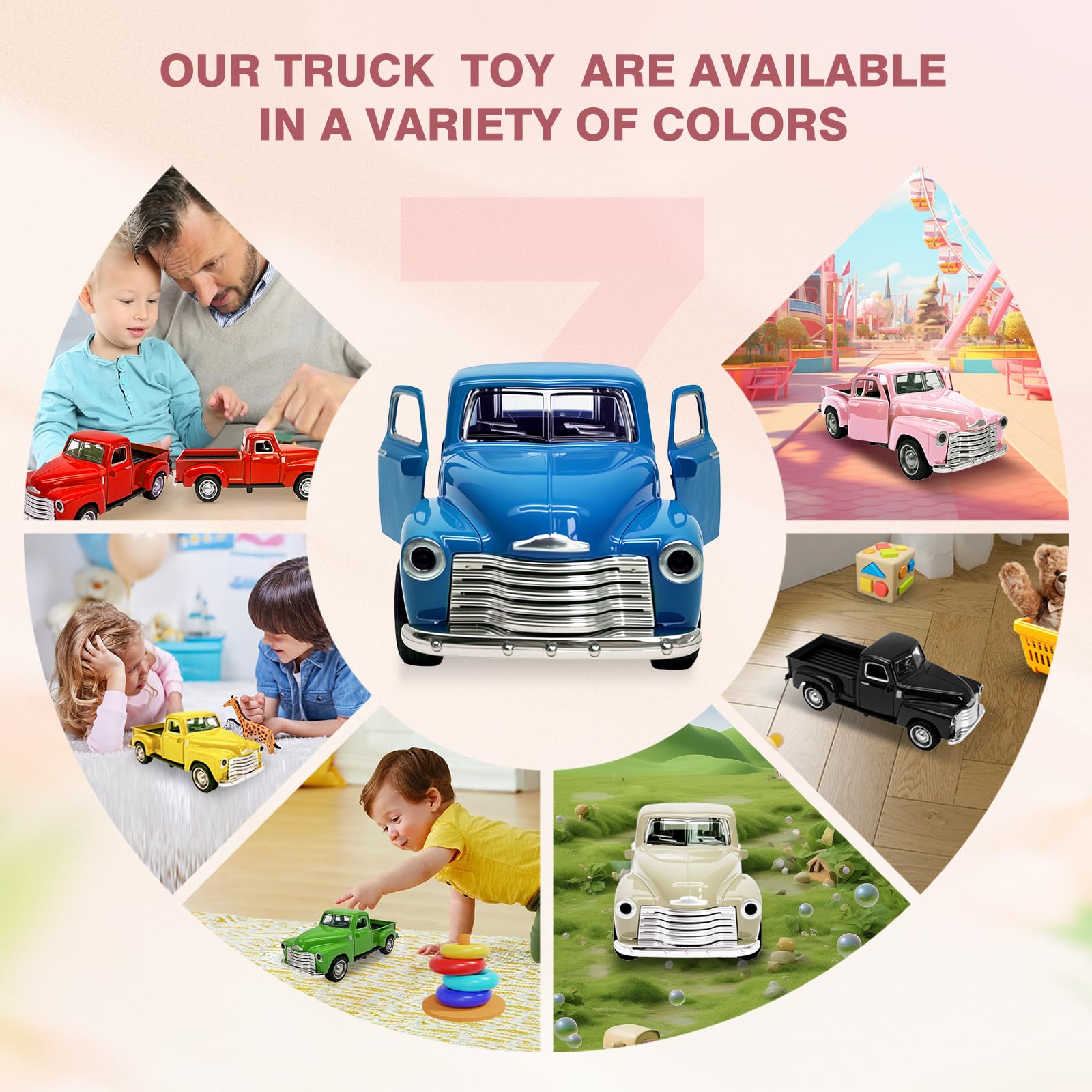 Little Blue Truck Toy - 1:32 Alloy Driveable Kids Car with Opening Doors - Best Gift for Boys & Girls Ages 2-8 - Perfect for Easter, Christmas & Birthday Presents - Great for Pretend Play, Storytelling & Early Learning Activities