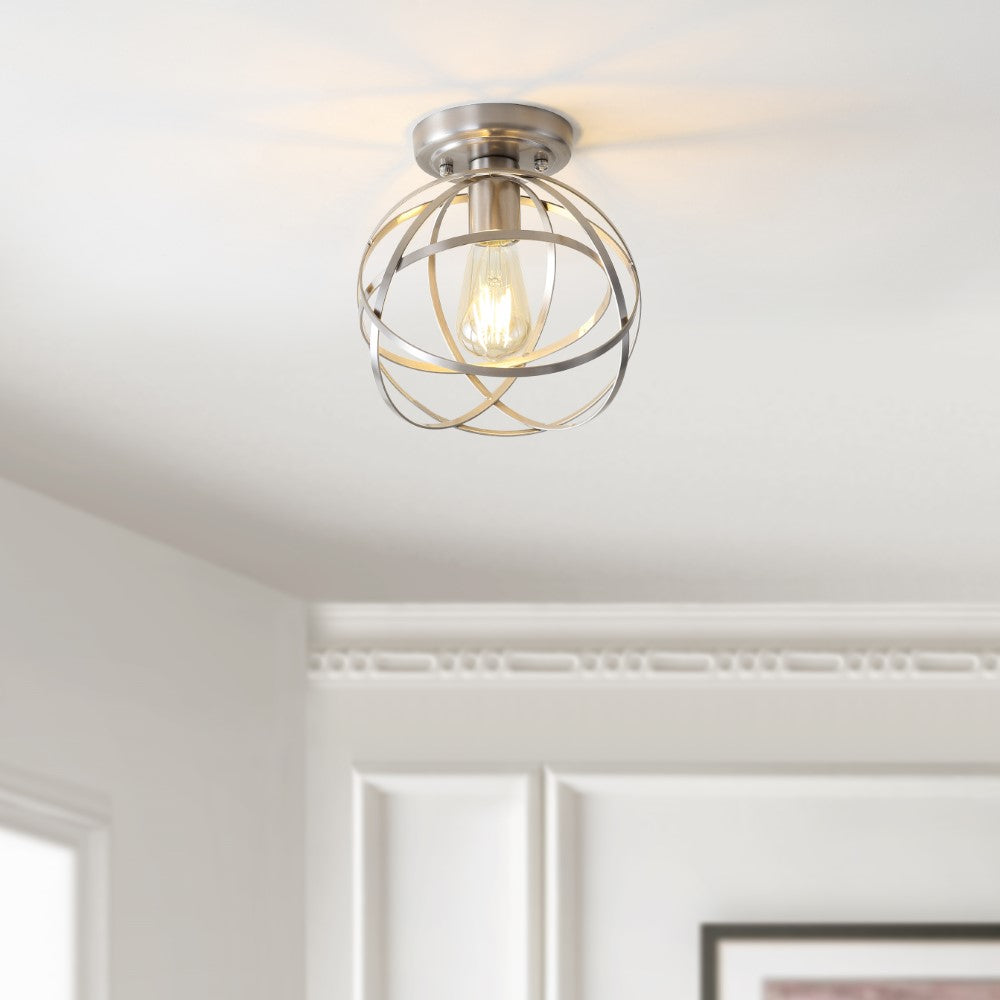 Alma 13 Inch Modern Metal LED Flush Mount Ceiling Light - Dimmable Energy Saving Fixture for Bedroom, Kitchen, Hallway & Office Lighting