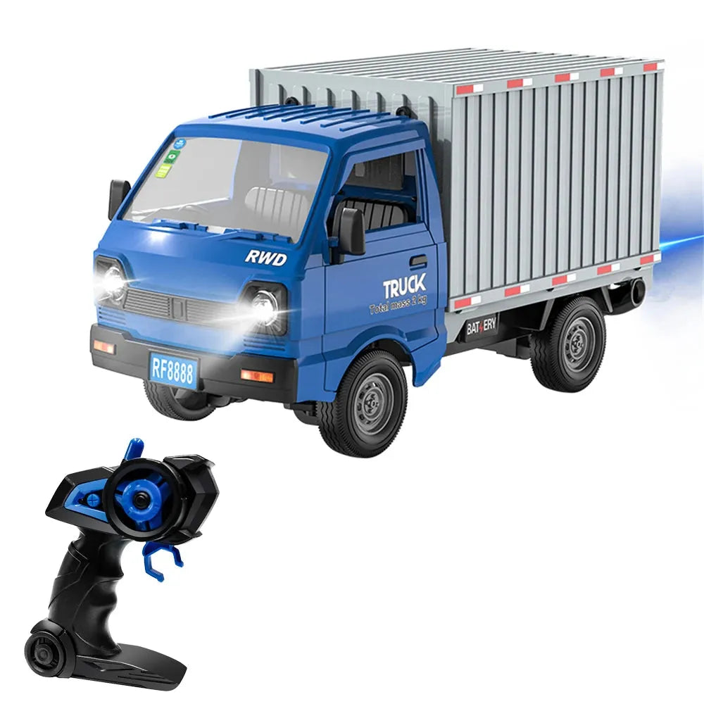 KFPLAN KF21 1/16 Scale 2.4Ghz 2WD Remote Control RC Van Toy with LED Lights & Spray Function - Ready-to-Run (RTR) for Kids | Outdoor Play, Birthday Gifts, Racing Competition
