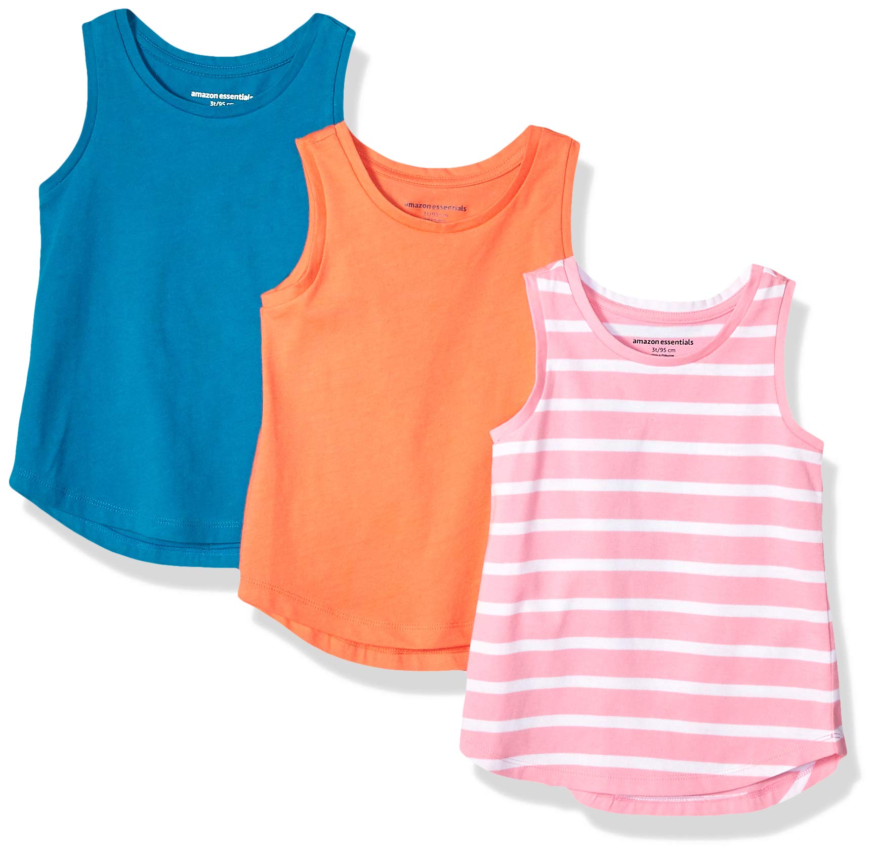 Amazon Essentials Girls' & Toddlers' Tank Tops Multipack - Soft Cotton Casual Tops for Play, School & Summer Outfits