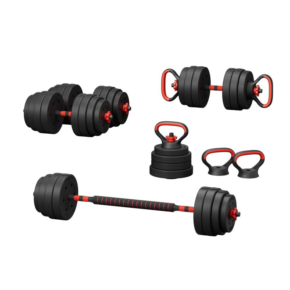 40kg Adjustable Dumbbells Set with Kettlebell & Weight Plates - Home Gym Equipment for Strength Training, Weightlifting & Fitness Workouts - Perfect for Full-Body Exercise, Muscle Building & Cardio Training