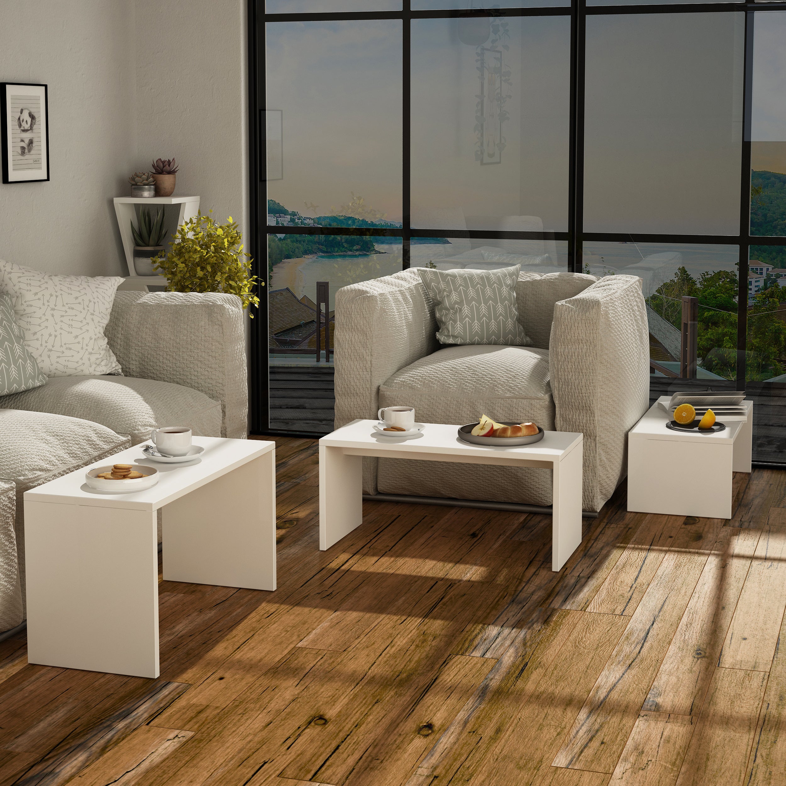 Modern Melrose Coffee Table - Mid-Century Style Living Room Furniture for Small Spaces - Perfect for Home, Office, or Cafe Use