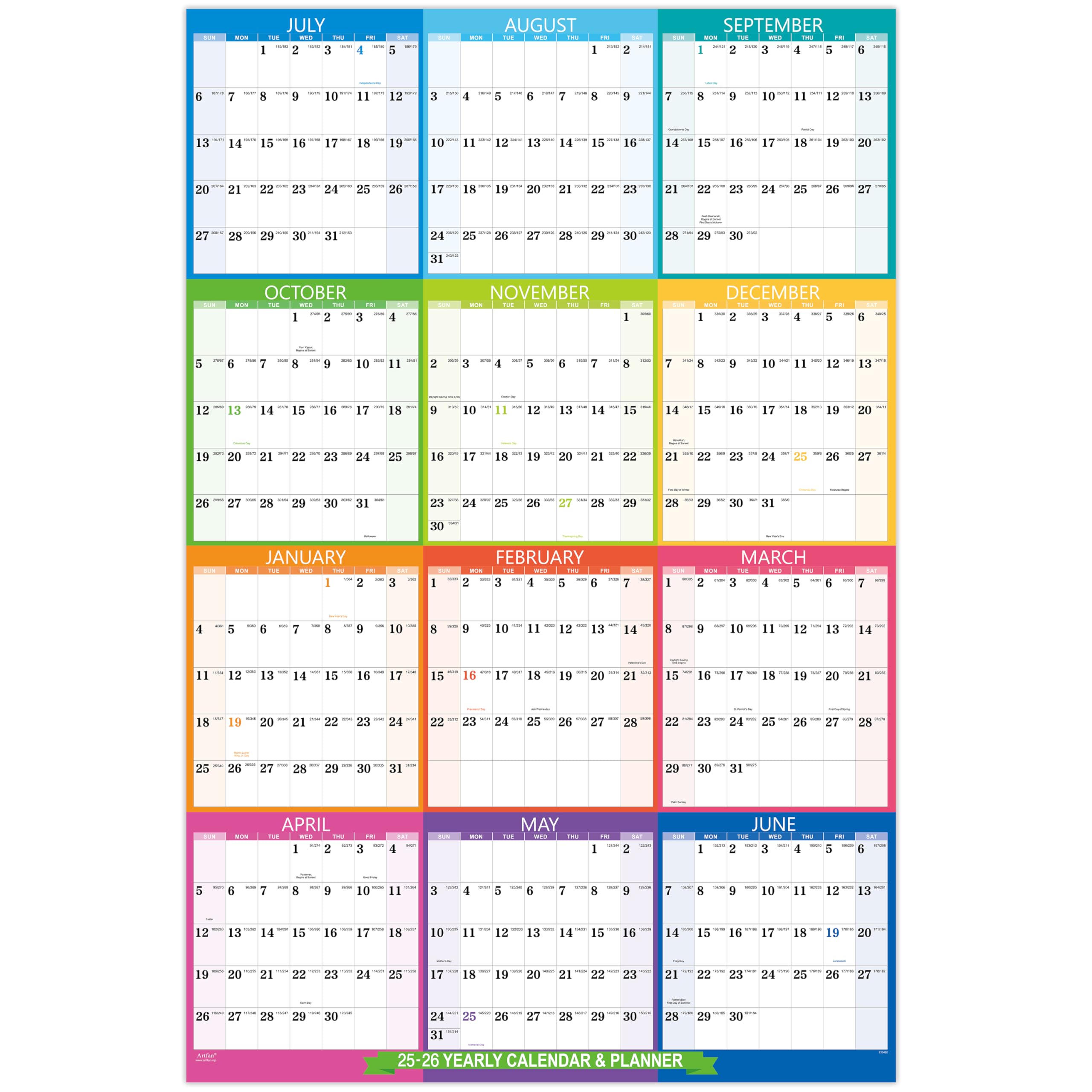 2025-2026 Large Wall Calendar (34.8