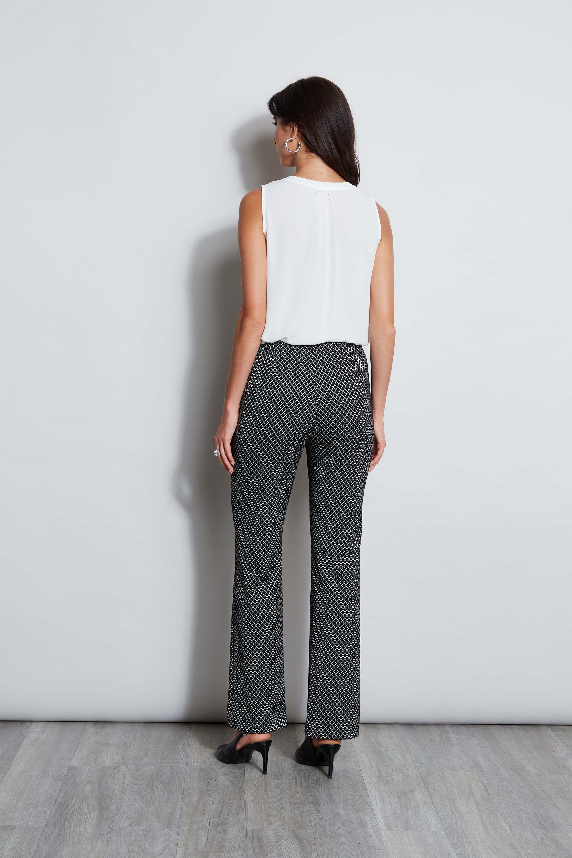 Tahari Deco Diamond Pants for Women - High Waist Stretch Skinny Dress Pants for Office, Work & Formal Occasions