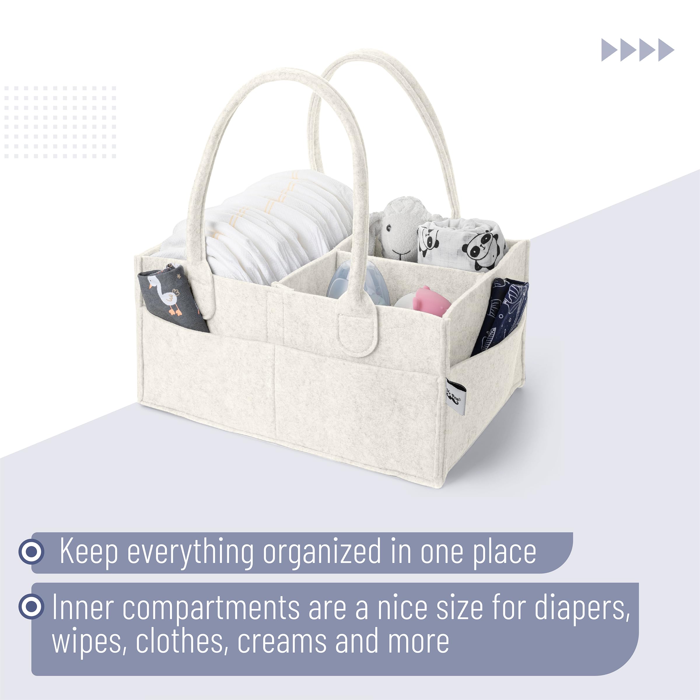 Mr. Pen Baby Diaper Caddy Organizer - Portable Beige Diaper Bag for Nursery, Changing Table & Car - Multi-Purpose Baby Storage for Diapers, Wipes & Essentials - Perfect for Home, Travel & On-the-Go Parents