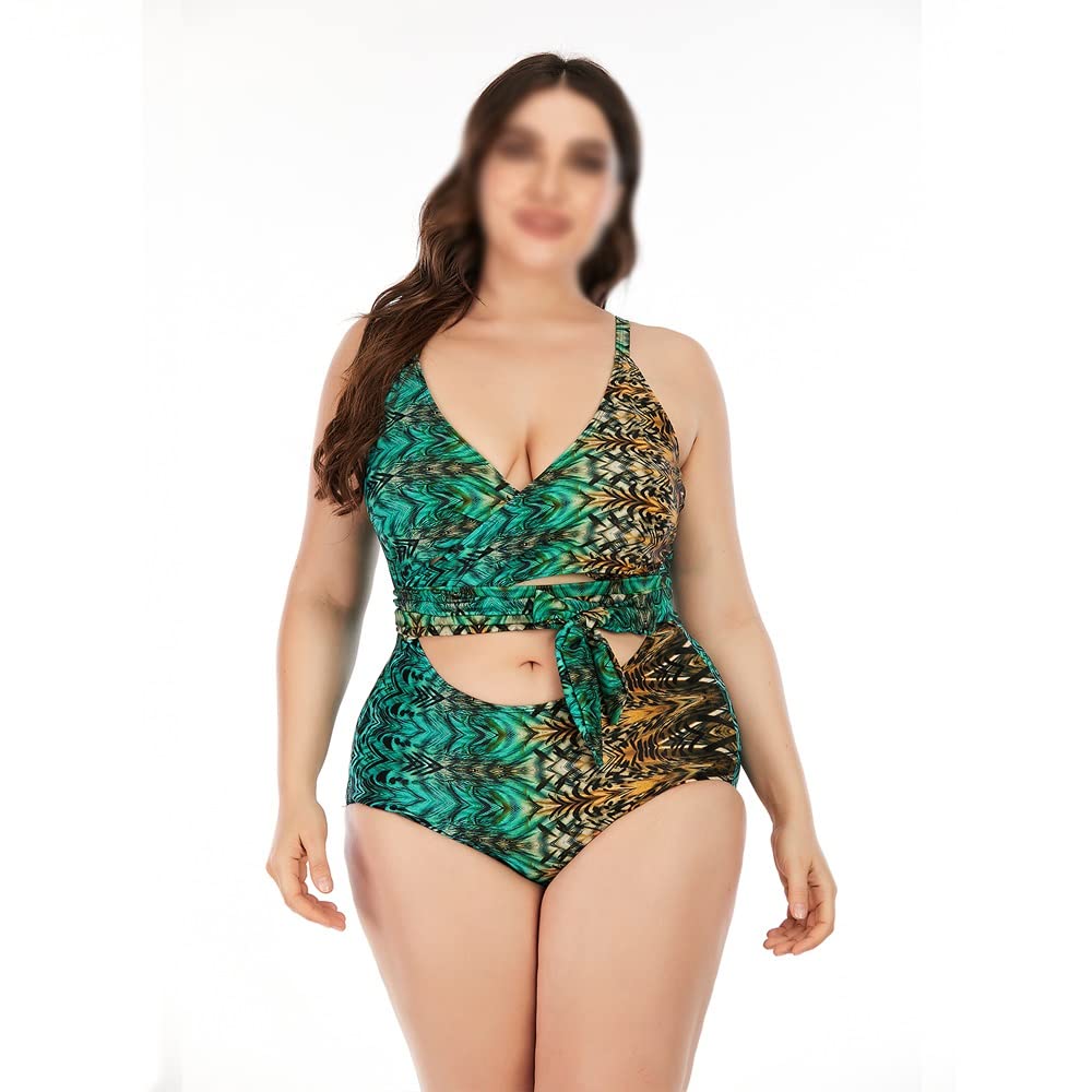 EODNSOFN Women's Plus Size Floral One Piece Swimsuit - XXL, Color A | Comfortable Beachwear for Swimming, Vacation & Summer Activities