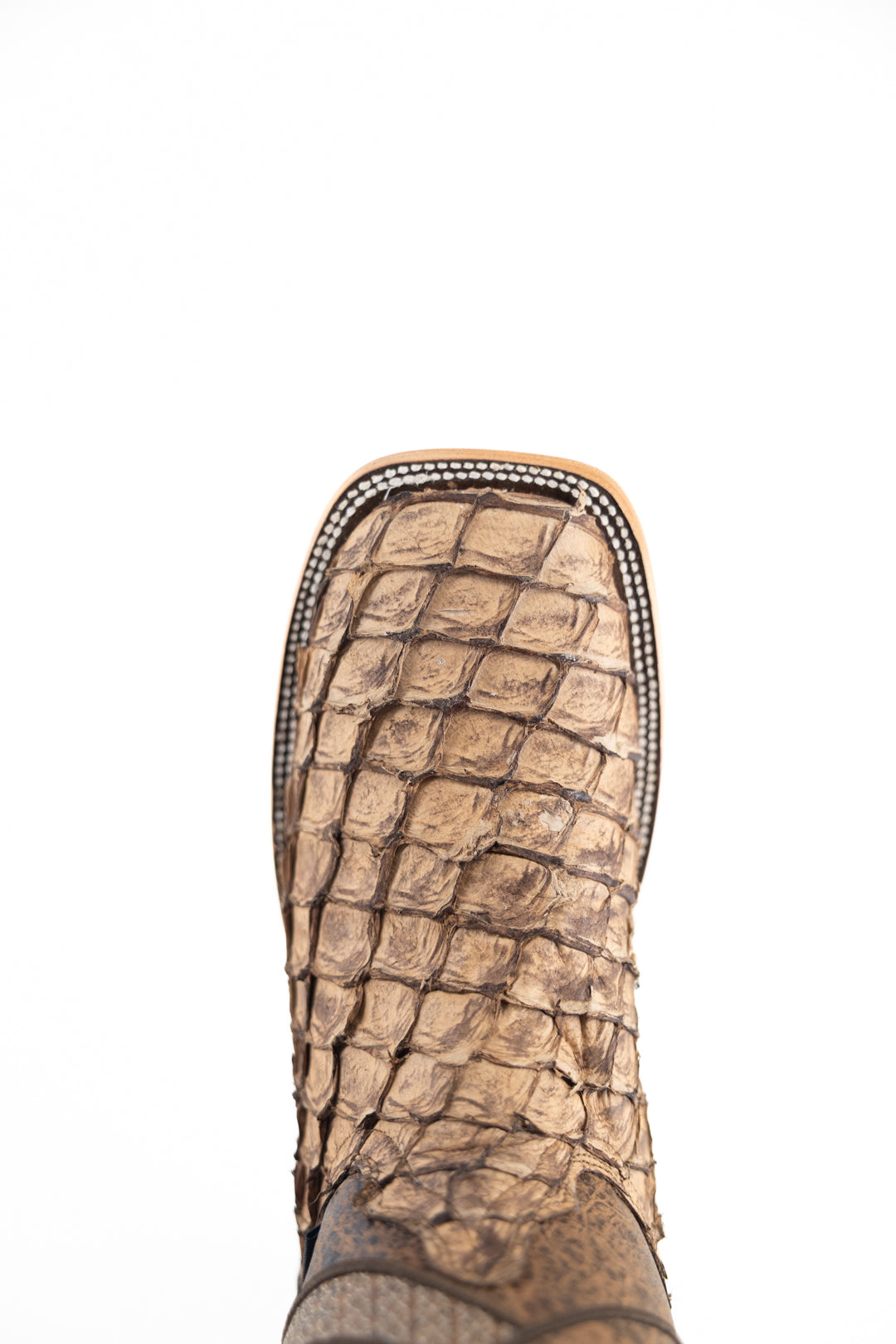 Prescott Pirarucu Exotic Leather Square Toe Cowboy Boots for Men - Western Riding, Country Dance & Outdoor Adventures