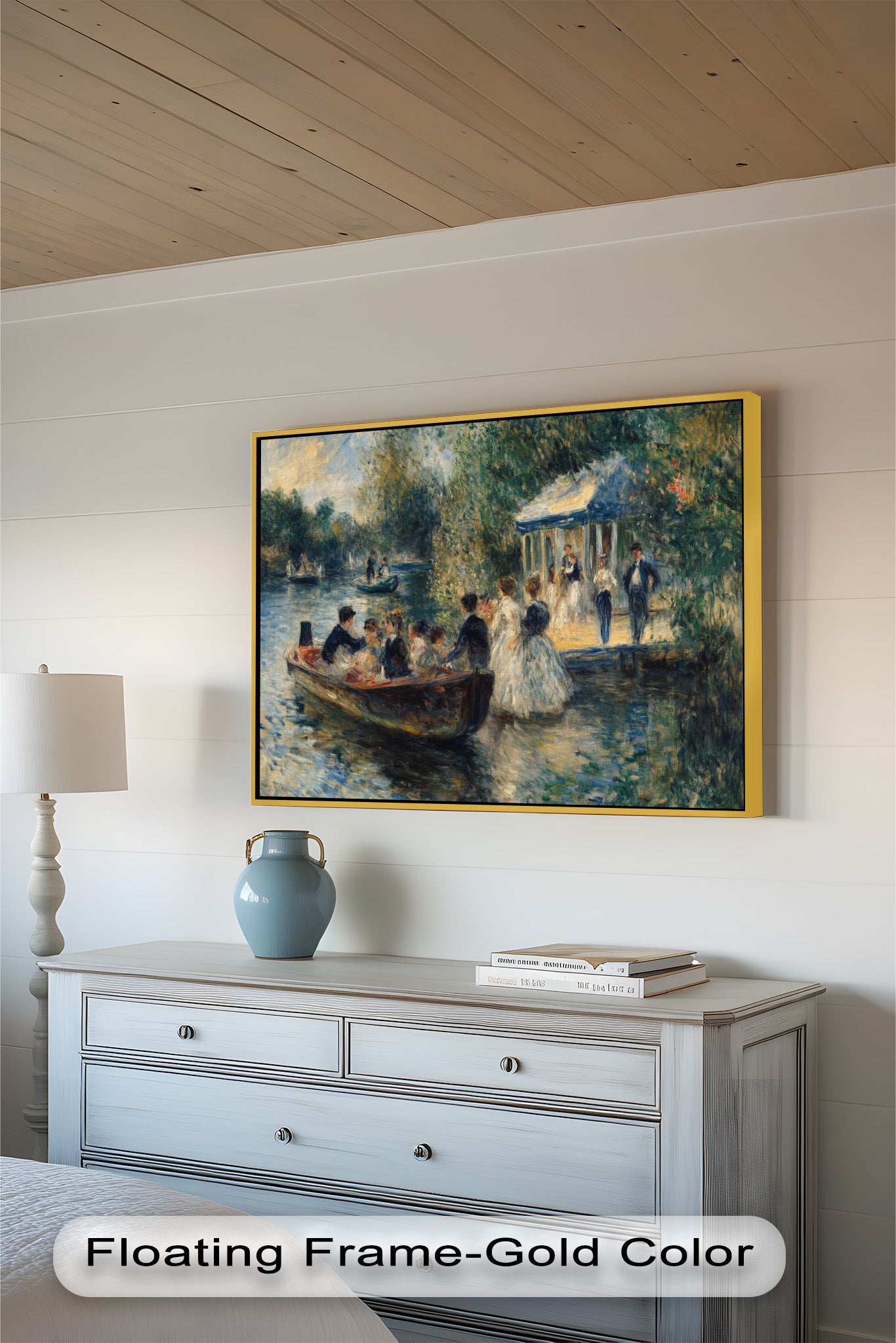 Afternoon Gathering by the River - Handmade Impressionist Oil Painting on Canvas - Perfect for Living Room, Bedroom, or Office Wall Decor