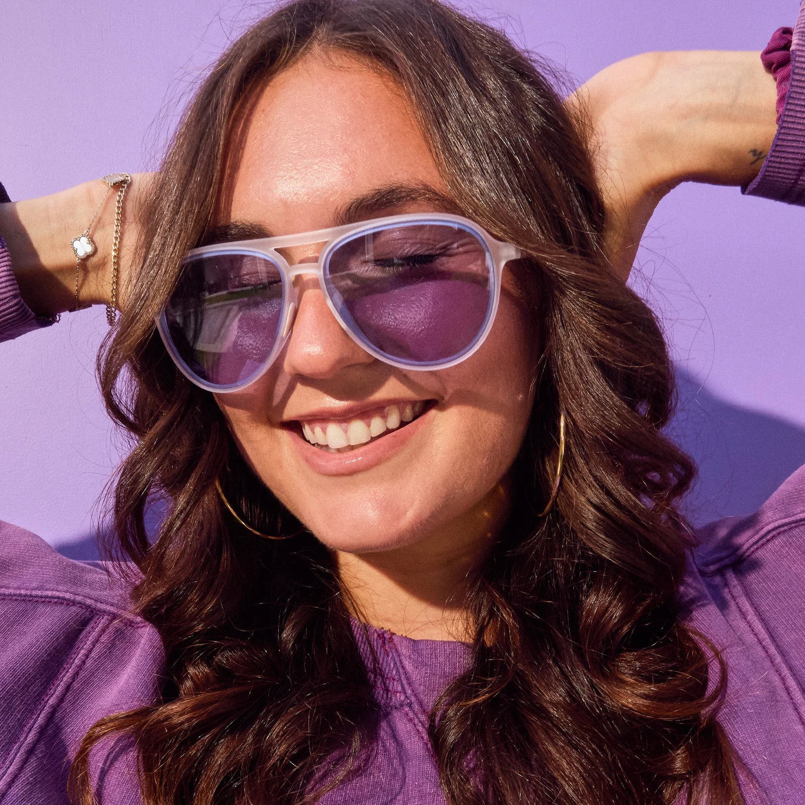 Goodr The Secret Amethyst Tryst Sunglasses - Stylish UV Protection Polarized Shades for Running, Cycling & Outdoor Activities
