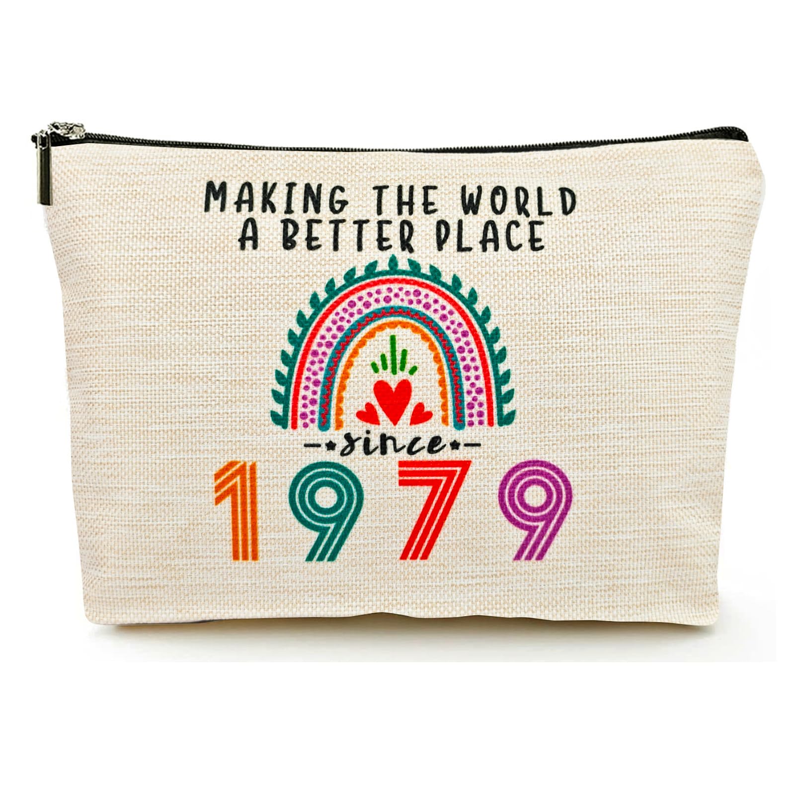 46th Birthday Gifts for Women - 1979 Themed Makeup Travel Bag | Perfect Cosmetic Pouch for Wife, Mom on Mother's Day, Christmas & Anniversary | Vintage 46 Year Old Fabulous Gift Idea | Great for Travel, Daily Use & Special Occasions