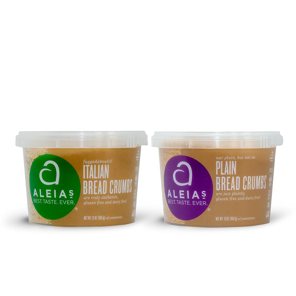 Gluten Free Bread Crumbs 2 Pack - Italian & Plain (13 oz Each) | Certified Gluten Free, Dairy Free, Kosher | Perfect for Chicken Tenders, Meatballs & Baking | Authentic Taste for Gluten Free Recipes