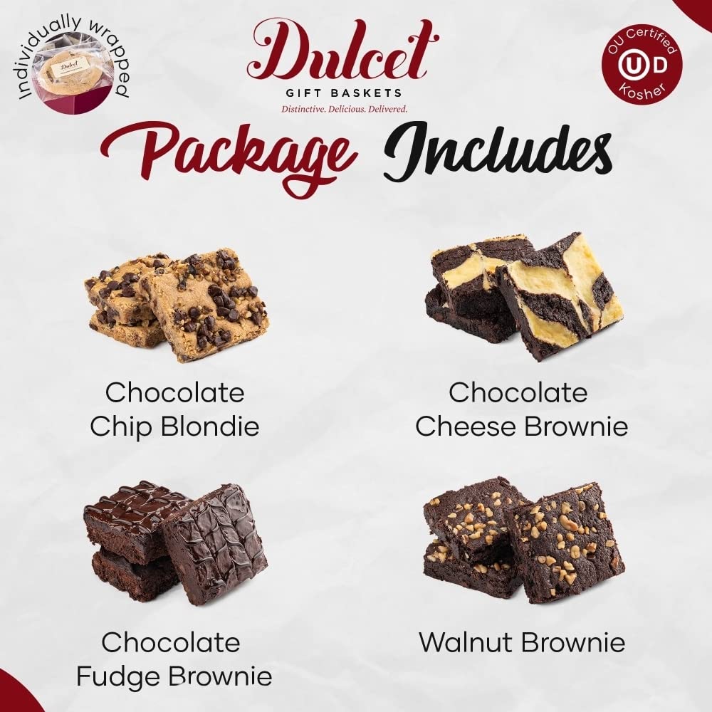 Dulcet Gourmet Gift Basket with Chocolate Brownies & Walnuts - Perfect for Holidays & Corporate Gifting